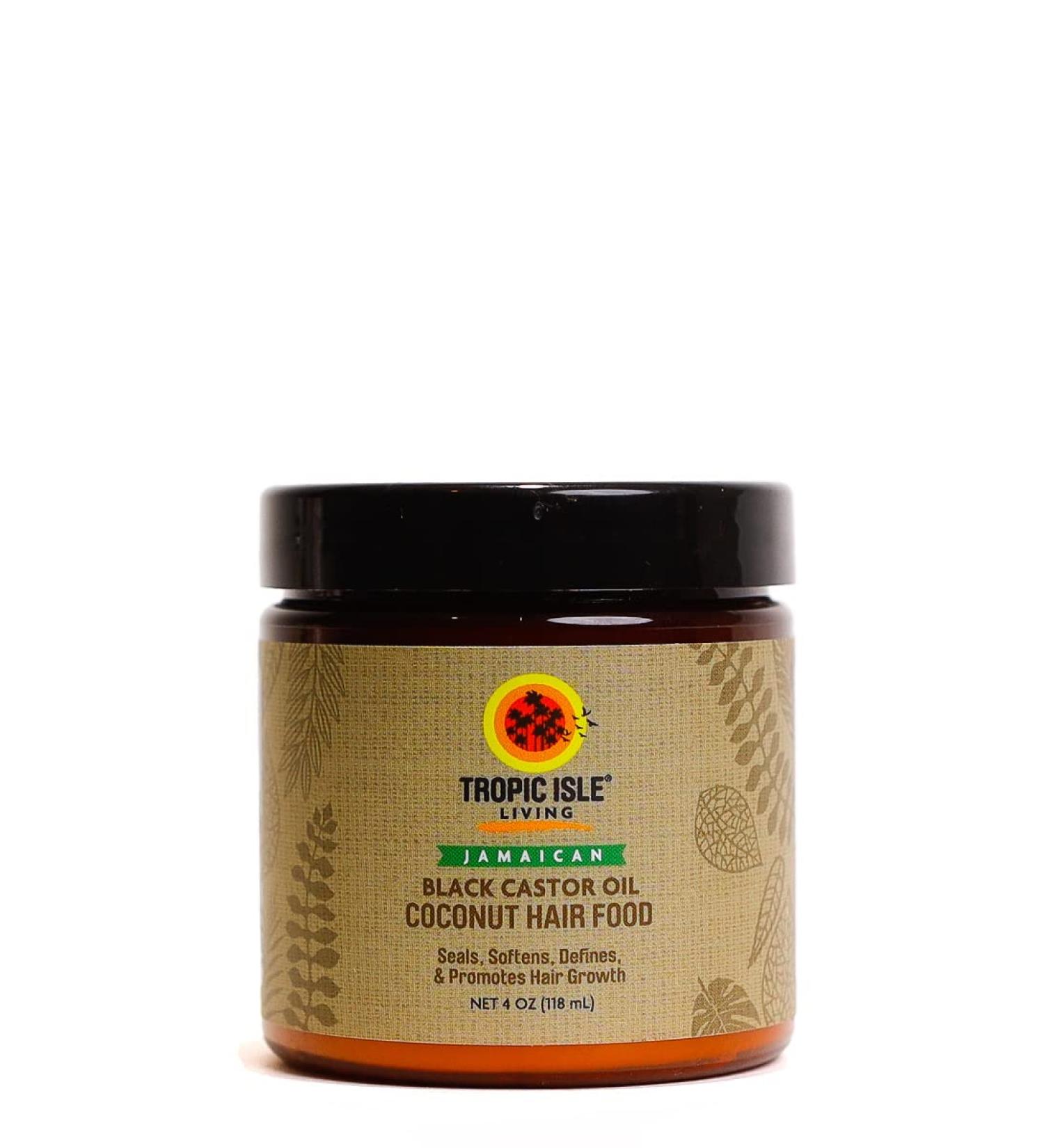 Tropic Isle Living Coconut Jamaican Black Castor Oil Hair Food 4 oz - Nourishing Hair Treatment - Buy Online on GoSupps.com