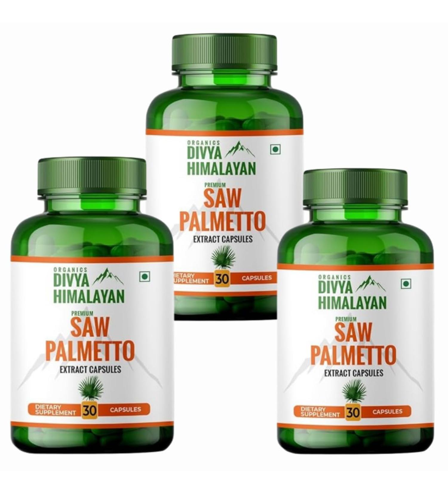 800mg Organics Saw Palmetto Extract Supplement for Hair Growth & Prostate Health | Support Urinary Tract Function - 3 Packs (30 Veg Capsules X 3 Packs 90 Capsules) - Buy Online on GoSupps.com