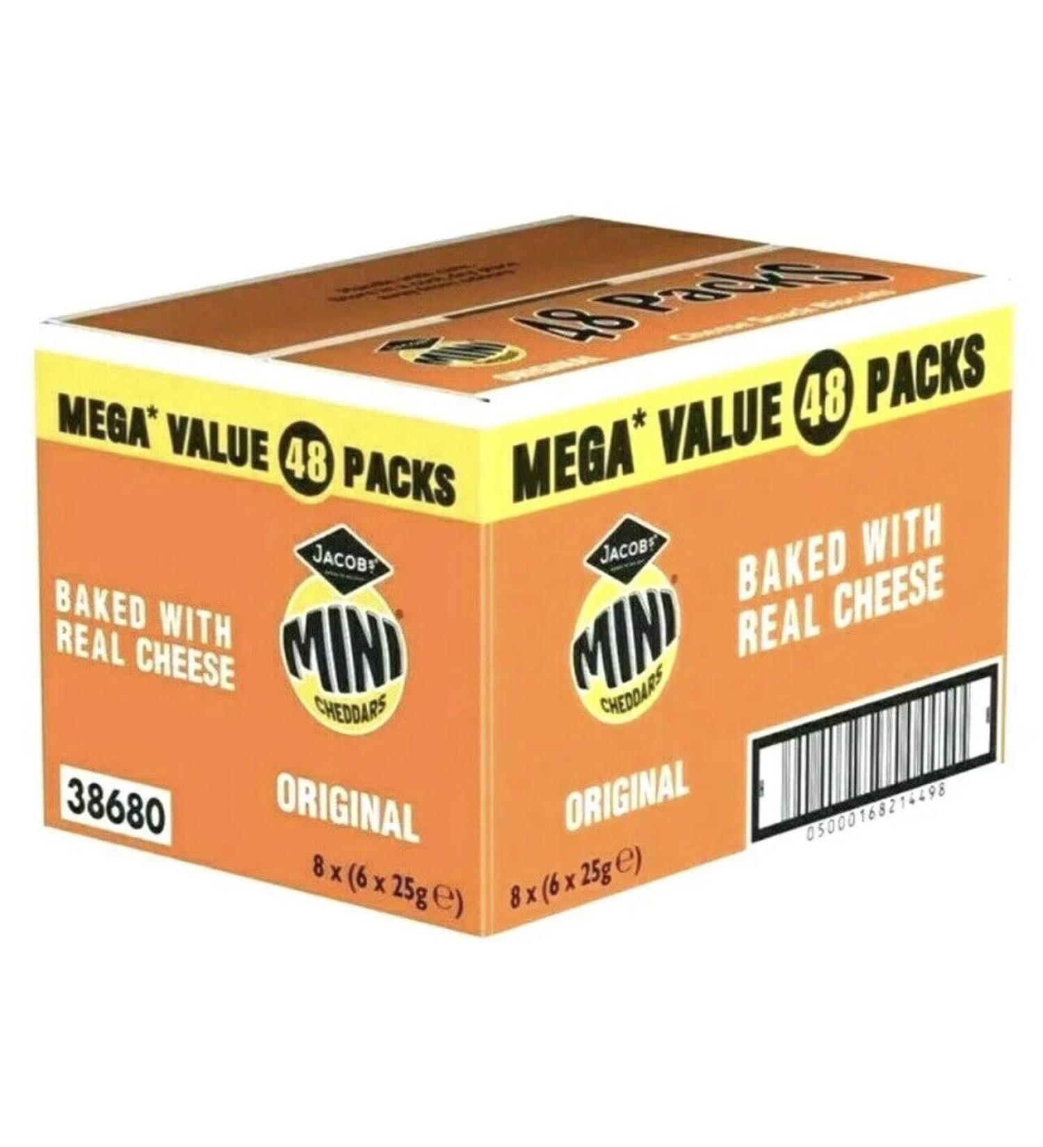 Jacob's Original Mini Cheddars Cheese Biscuits Snack - Pack of 48 Bags 8x6x25g - Buy Online on GoSupps.com