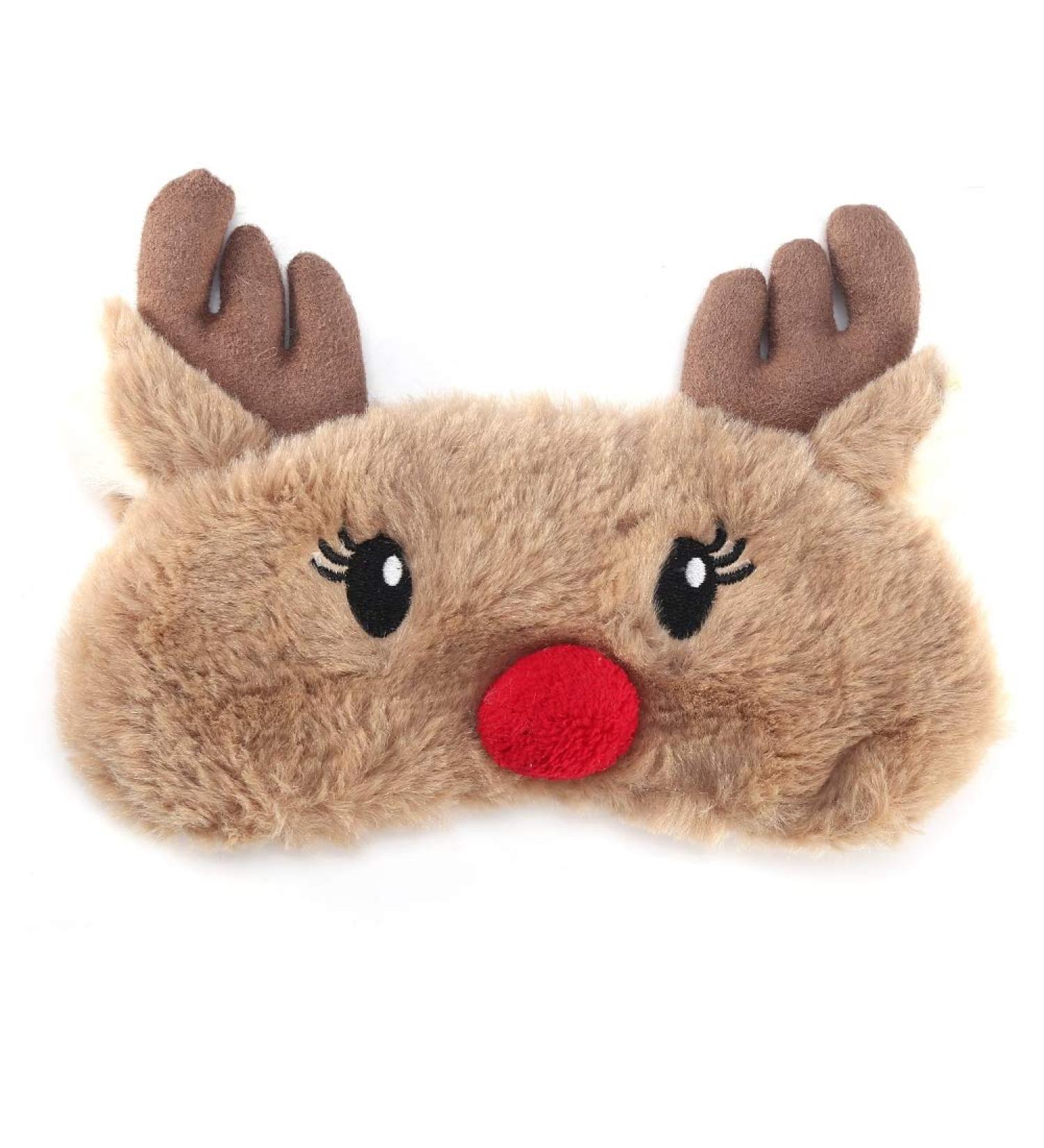 Christmas Deer Elk Sleeping Mask - Cute Animal Eye Cover for Winter Nap - Buy Online on GoSupps.com