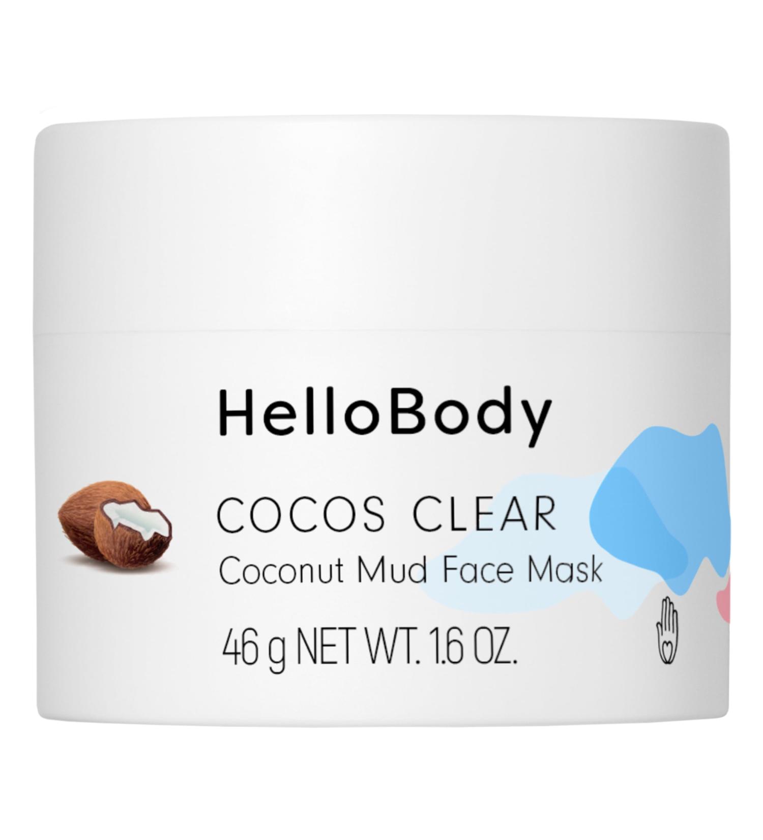  HelloBody HelloBody Cocos Clear Face Mask 45ml - Face Mask Impure Skin with Moor Extract and Avocado Oil - Natural Skin Care - Women's Face Mask - Blackhead Removal Mask - Buy Online on GoSupps.com