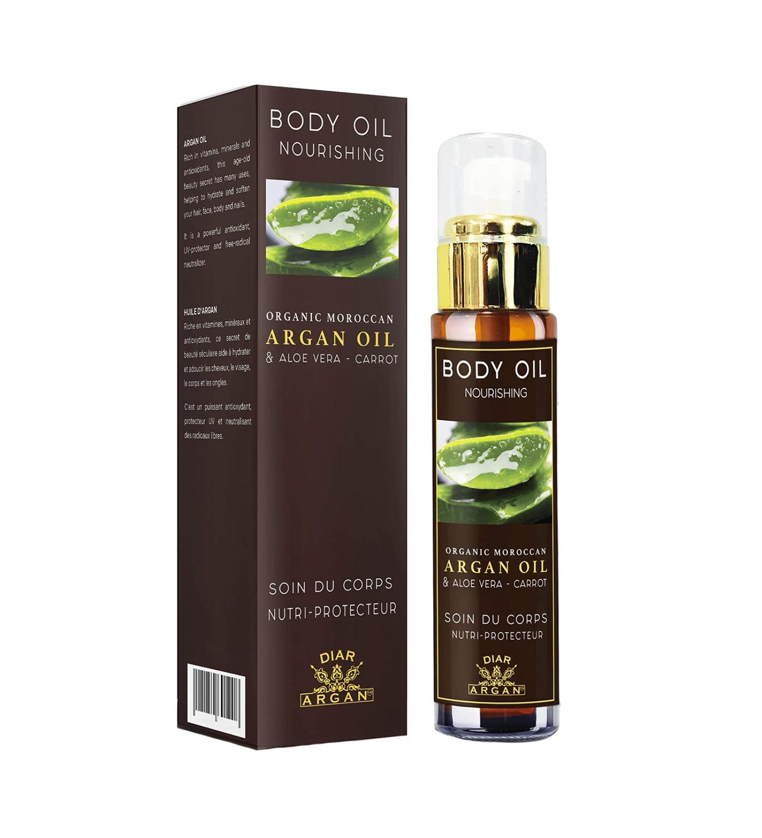 Nutri Protection Body Care Oil based on Argan Oil 100% Natural Organic Aloe Vera and Carrot. 50 ml From Morocco For All Skin Types - Buy Online on GoSupps.com