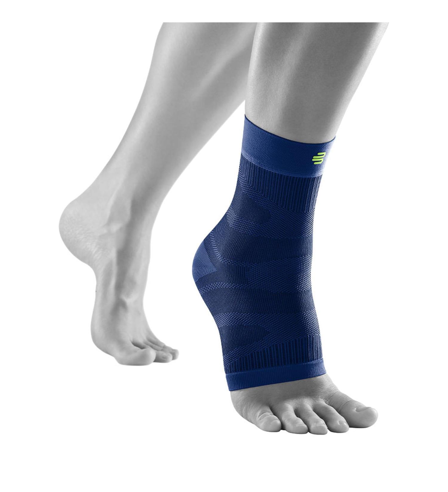 Bauerfeind Sports Compression Ankle Sleeve - Unisex Ankle Support Bandage for Running Fitness & Ball Sports - Left & Right Fit - Size L Navy - Buy Online on GoSupps.com