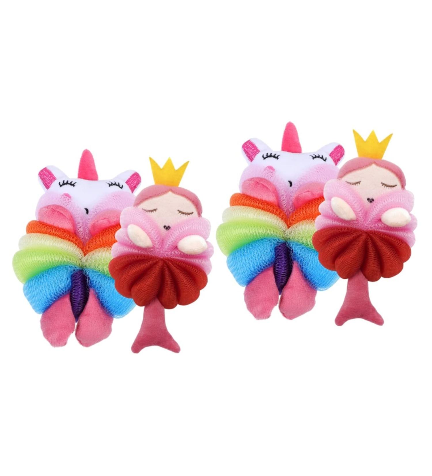 Beaupretty 4 pcs Children's Bath Balls & Sponges | Soft Exfoliating Shower Scrubs & Washcloths | Cute Baby Bath Accessories - Buy Online on GoSupps.com