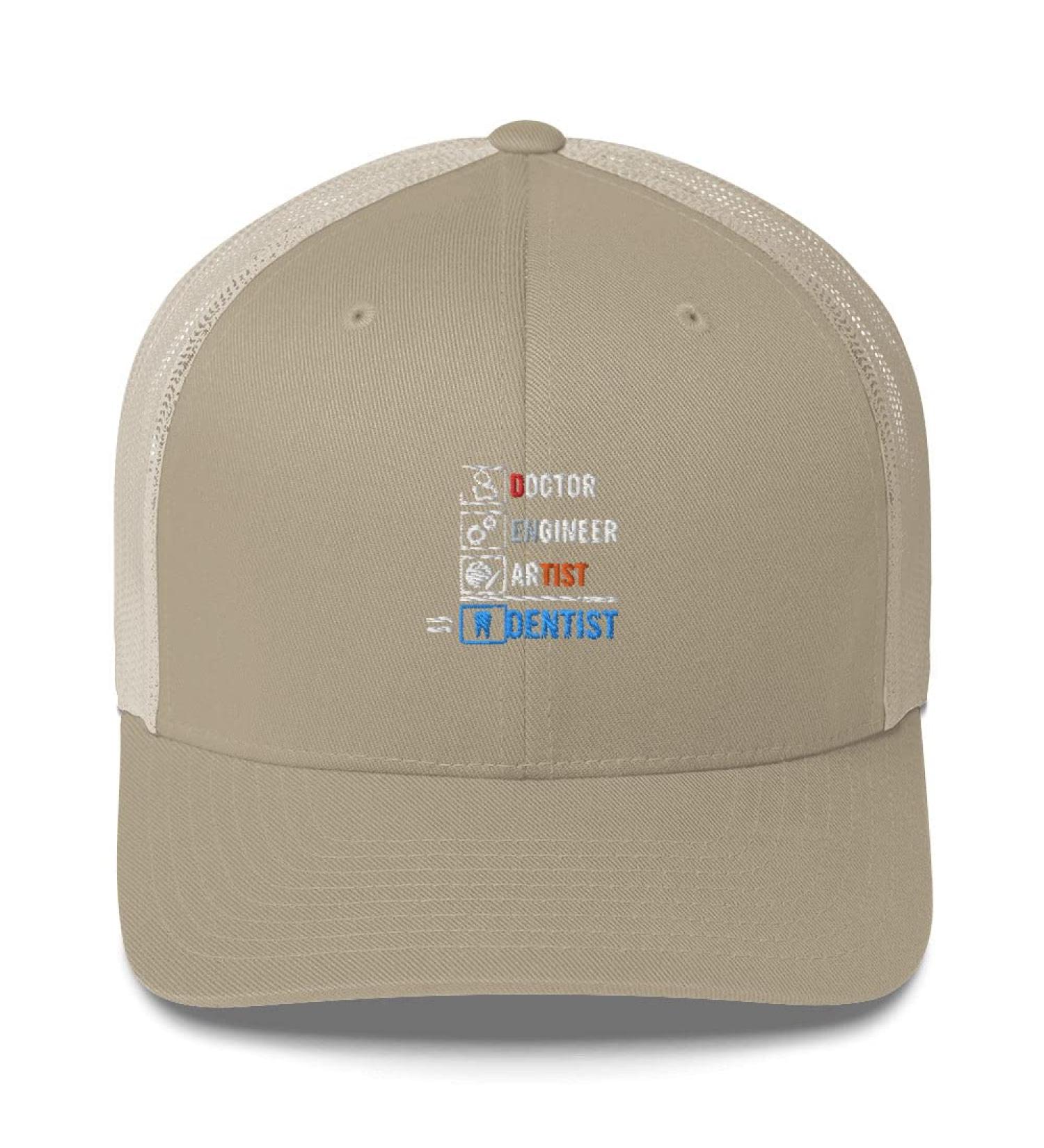 Trucker Cap - Humorous Orthodontics & Dental Expert Novelty | Endodontist Design | Khaki - Perfect Gift for Dentists - Buy Online on GoSupps.com