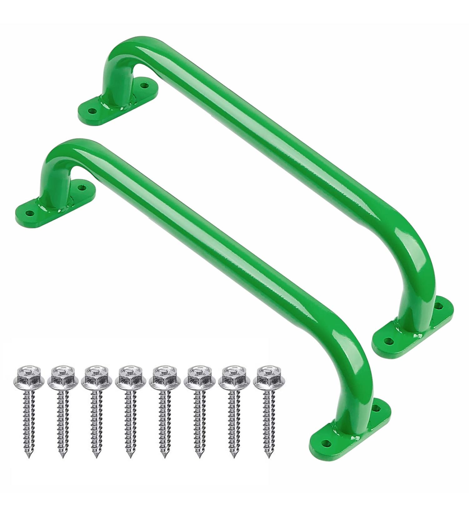 13'' Metal Green Playground Kids Safety Handles - 500lbs Capacity (1 Pair) - Swing Set & Jungle Gym Accessories - Buy Online on GoSupps.com