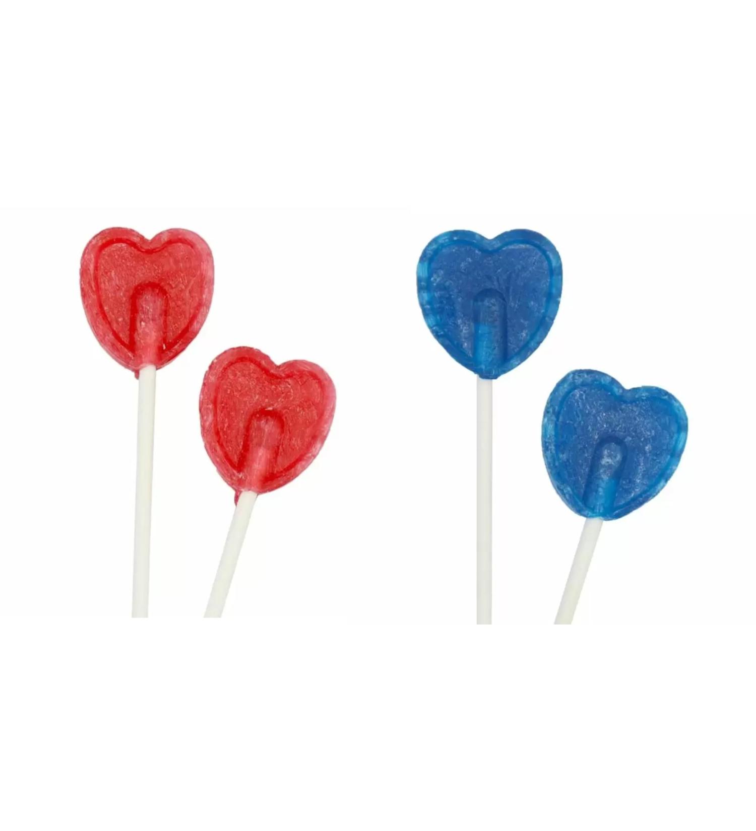 Heart Lollipops/Lolly mixed PACK OF 50. Cherry (25) & blue raspberry (25) Ideal for Party Favours Party bag Weddings baby shower Birthdays Anniversary and Valentines decorations - Buy Online on GoSupps.com