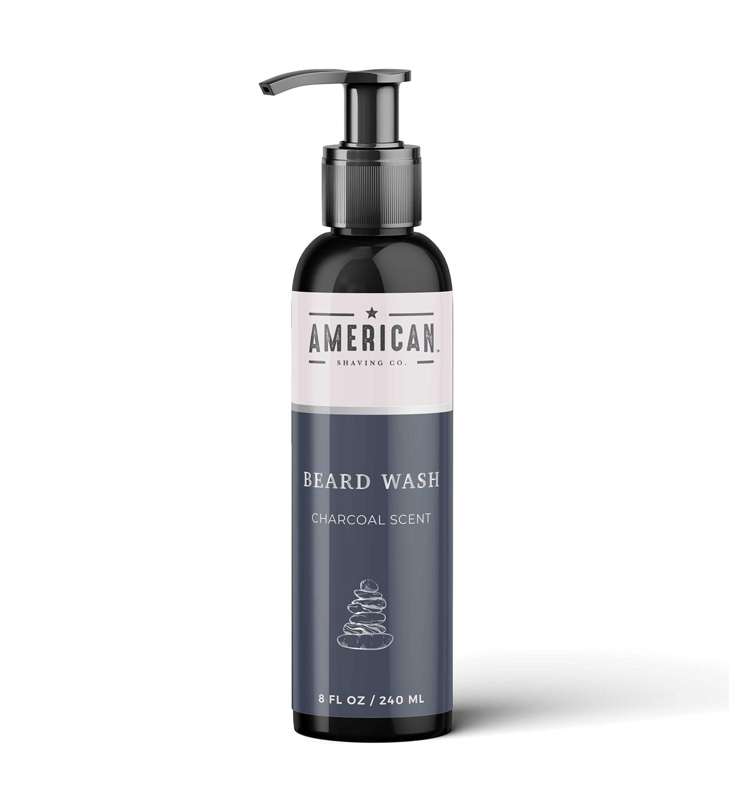Beard Wash for Sensitive Skin | American Shaving Co | Charcoal Infused | Softens Beard Eliminates Dandruff & Frizziness | 8 oz - Buy Online on GoSupps.com