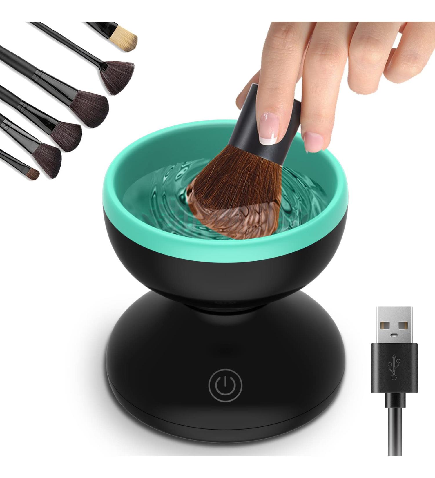 Electric Makeup Brush Cleaner Kit | Brush Cleaning Machine & Mat Set | Valentines, Mother's Day, Christmas Gifts for Women | Green - Buy Online on GoSupps.com