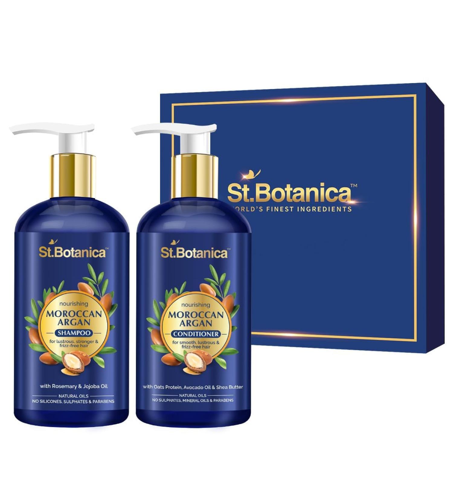 StBotanica Moroccan Argan Hair Shampoo & Conditioner Set - Nourishing 300ml for Healthier Hair - International Shipping Available - Buy Online on GoSupps.com