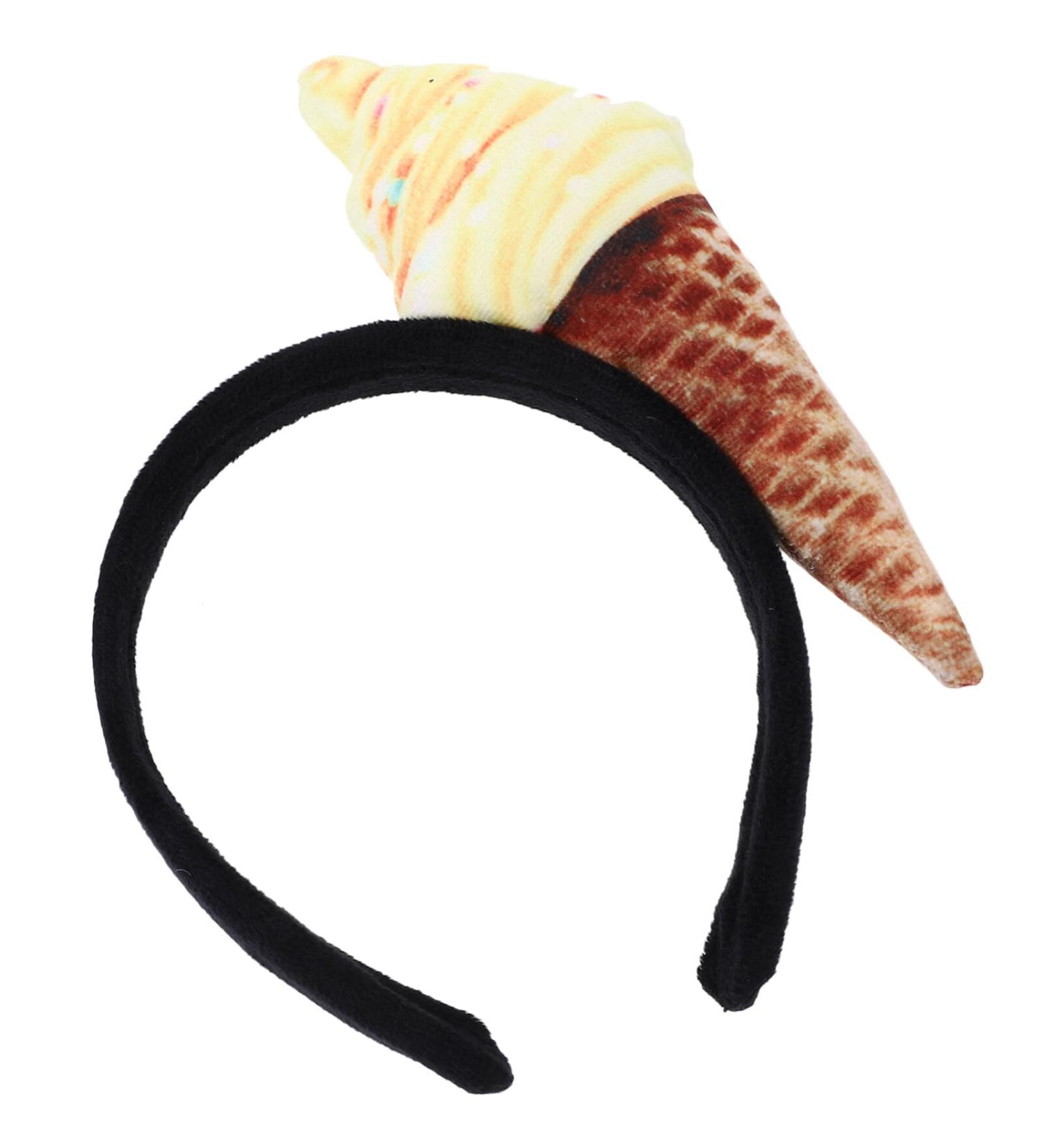 DOITOOL Ice Cream Cone Headband Ice Cream Party Hat Costume Party Accessory Headband Adult Food Vendor Ice Cream Cone Mini Hat for Food Themed Party Decorations - Buy Online on GoSupps.com