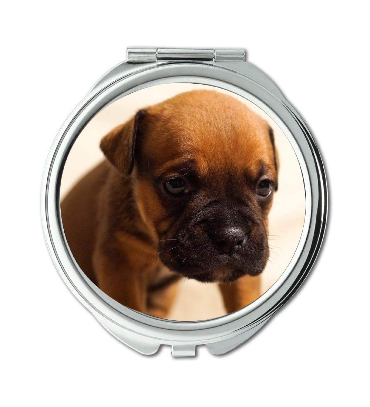 Mirror Compact Mirror Puppy Dog Pet Cute Brown Sitting Sad Portrait pocket mirror portable mirror - Buy Online on GoSupps.com