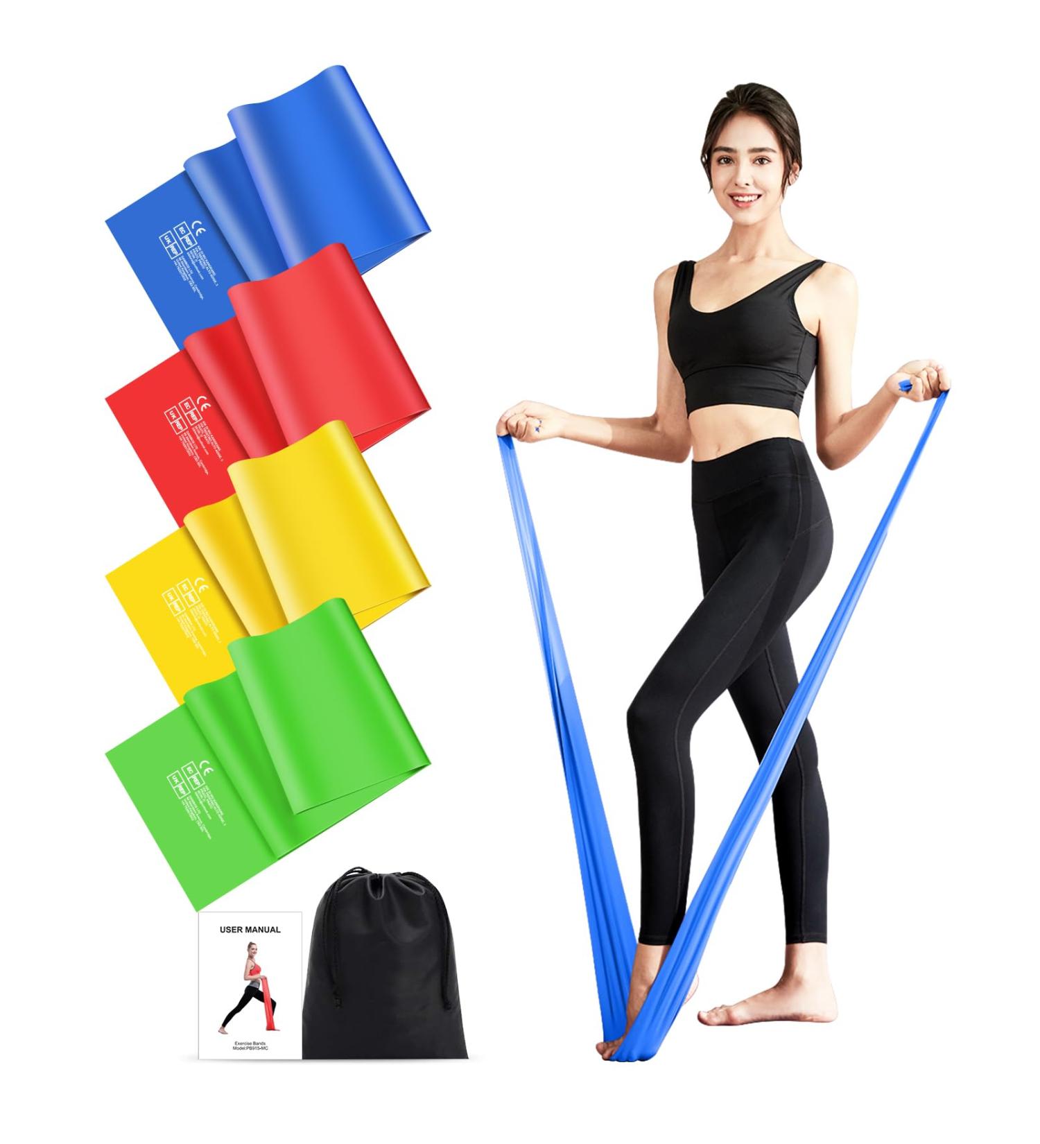 Fokky Fitness Straps 4-Set | Resistance Bands with 4 Levels & Carrying Bag | Ideal for CrossFit Yoga Pilates | Muscle Building for Men & Women - Buy Online on GoSupps.com