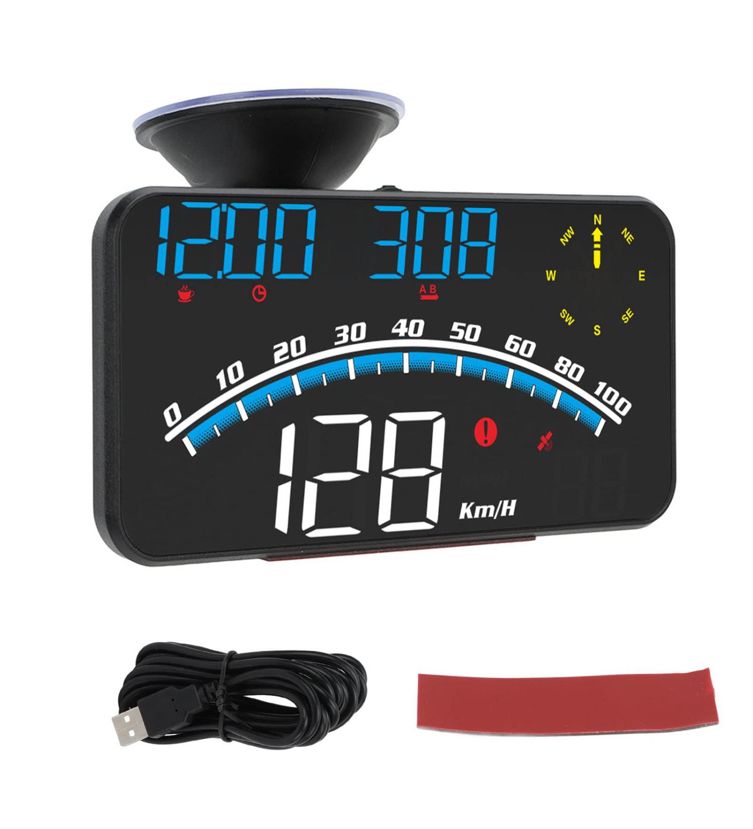 Buy Car HUD Display - Smart LED Speedometer & GPS Speed Alarm for Cars & Trucks - High Definition Universal 5V - Buy Online on GoSupps.com