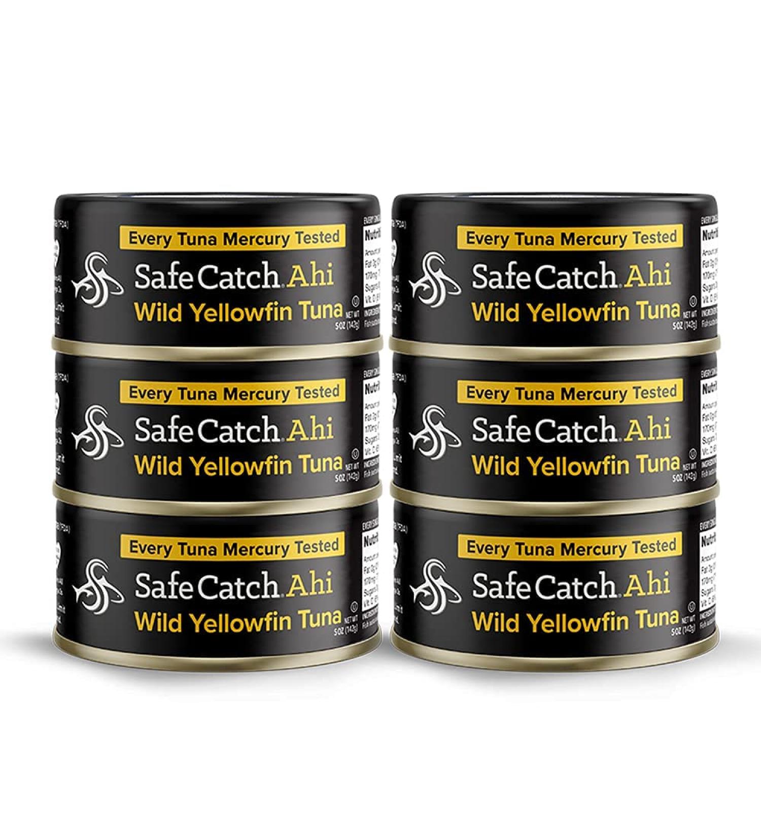 Safe Catch Ahi Tuna - Wild Yellowfin, Low Mercury, Gluten-Free, Keto, Non-GMO, Pack of 6 - Buy Online on GoSupps.com
