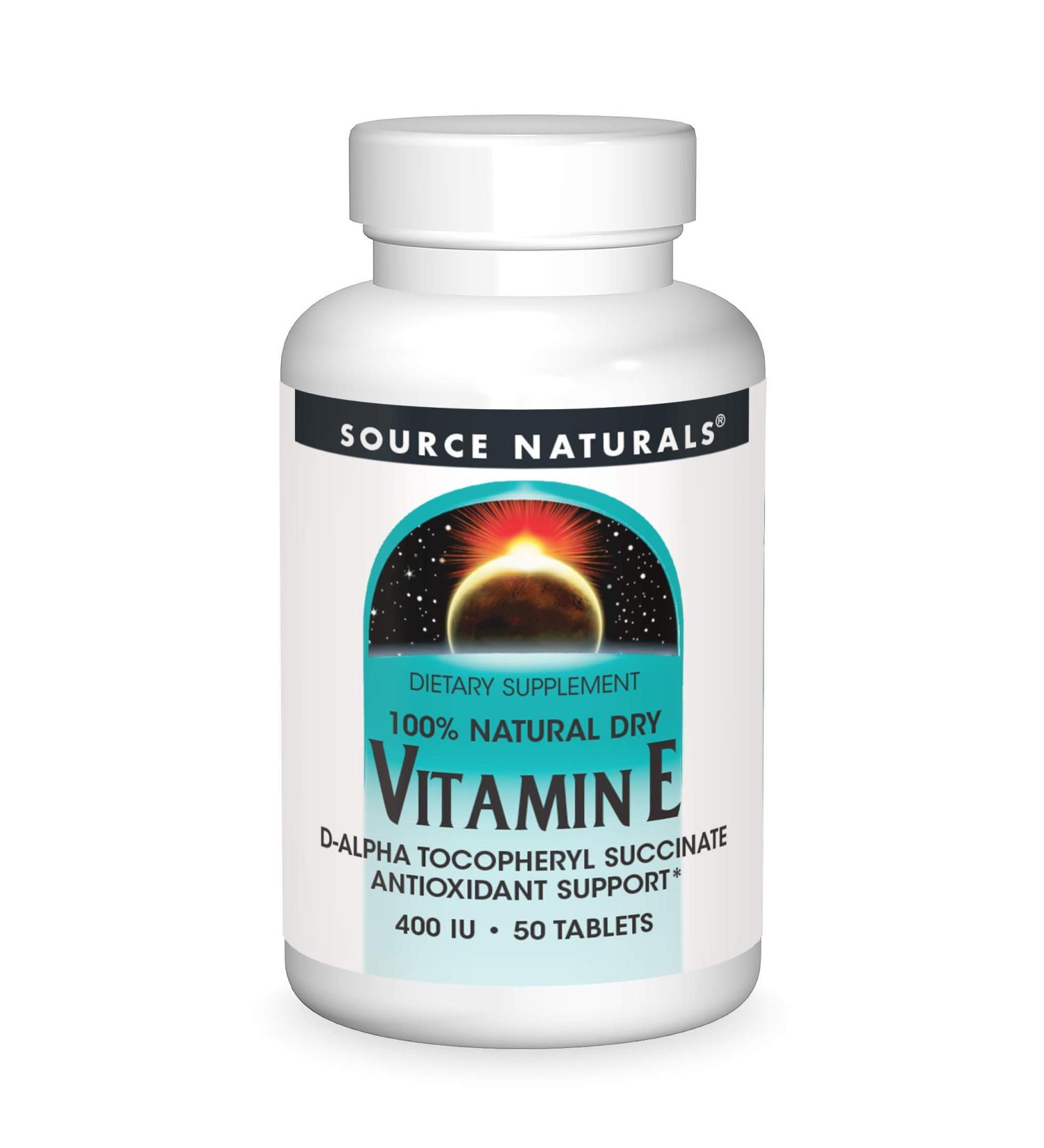 Source Naturals Vitamin E 400 IU 50 Tablets - Fat-Soluble Antioxidant Supplement - Buy Online on GoSupps.com
