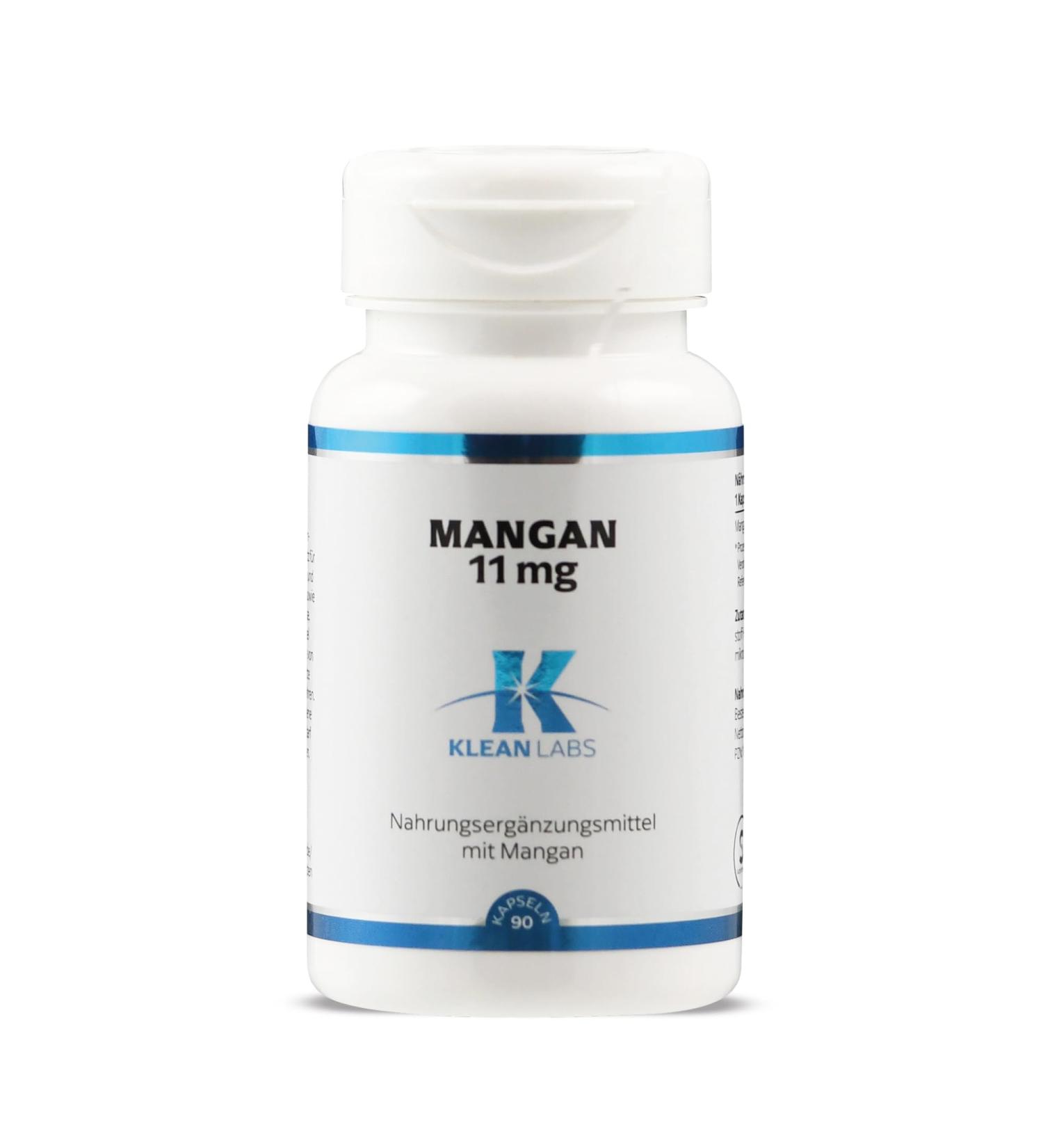 Klean Labs Manganese 11mg - 90 Vegan Capsules for Energy Metabolism - Non-GMO & No Additives - International Shipping Available - Buy Online on GoSupps.com