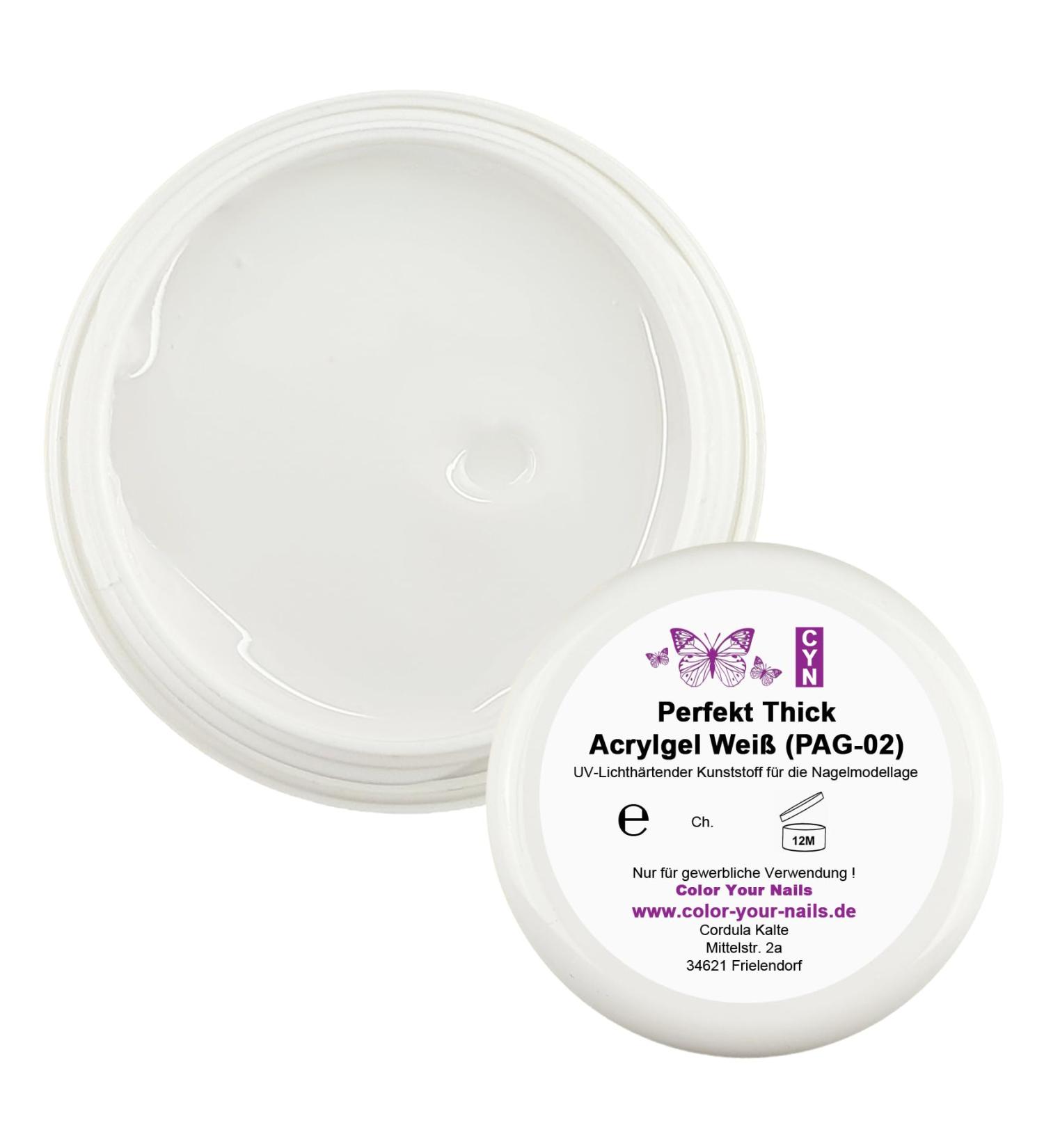 Perfect Thick Acrylic Gel White (PAG-02) extra thick (30ml)