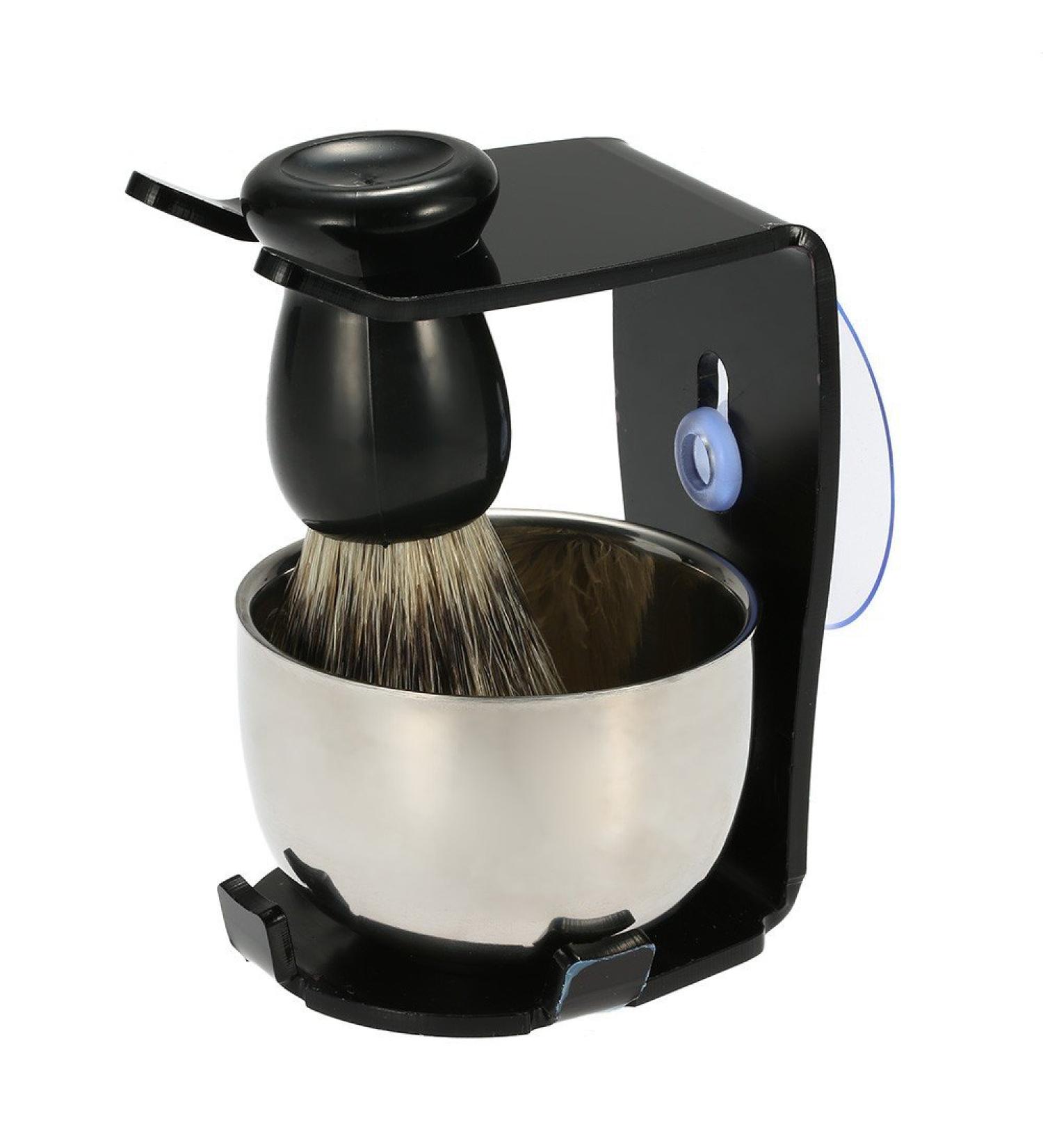 YMZ 4 in 1 Bartbrush Set with Suction Cup - Versatile Personal Cleaning & Haircut Tools | Razor & Soap Shaving Shells - Buy Online on GoSupps.com