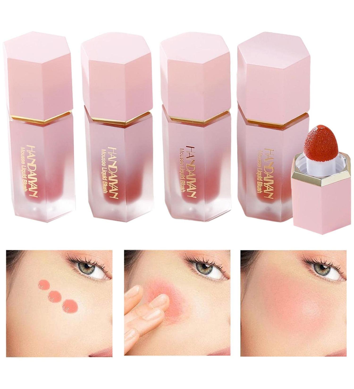 WOBBLO Liquid Cheek Blush | Soft Velvet Blush Long Lasting Cosmetic Product Natural Look Skin Blush for Skin Face 4 Pieces - Buy Online on GoSupps.com