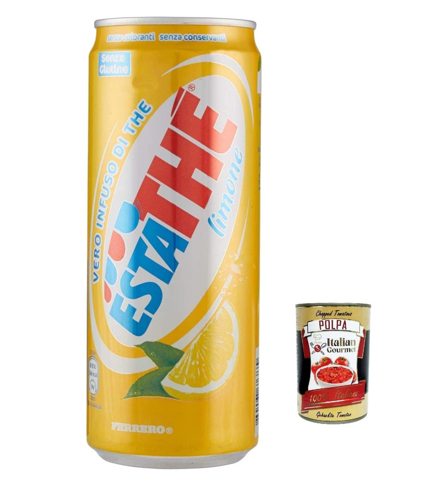  Italian Gourmet E.R. Ferrero - Pack of 48 tins of lemon iced tea - 330 ml - Refreshing Italian tea + Gourmet Italian chocolate pulp - 400 g - Buy Online on GoSupps.com