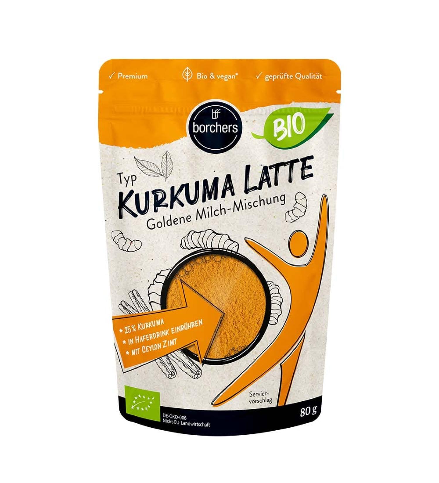 borchers Turmeric Latte - Golden Milk Blend | 80g | Organic quality | Naturally vegan | DE- KO-006