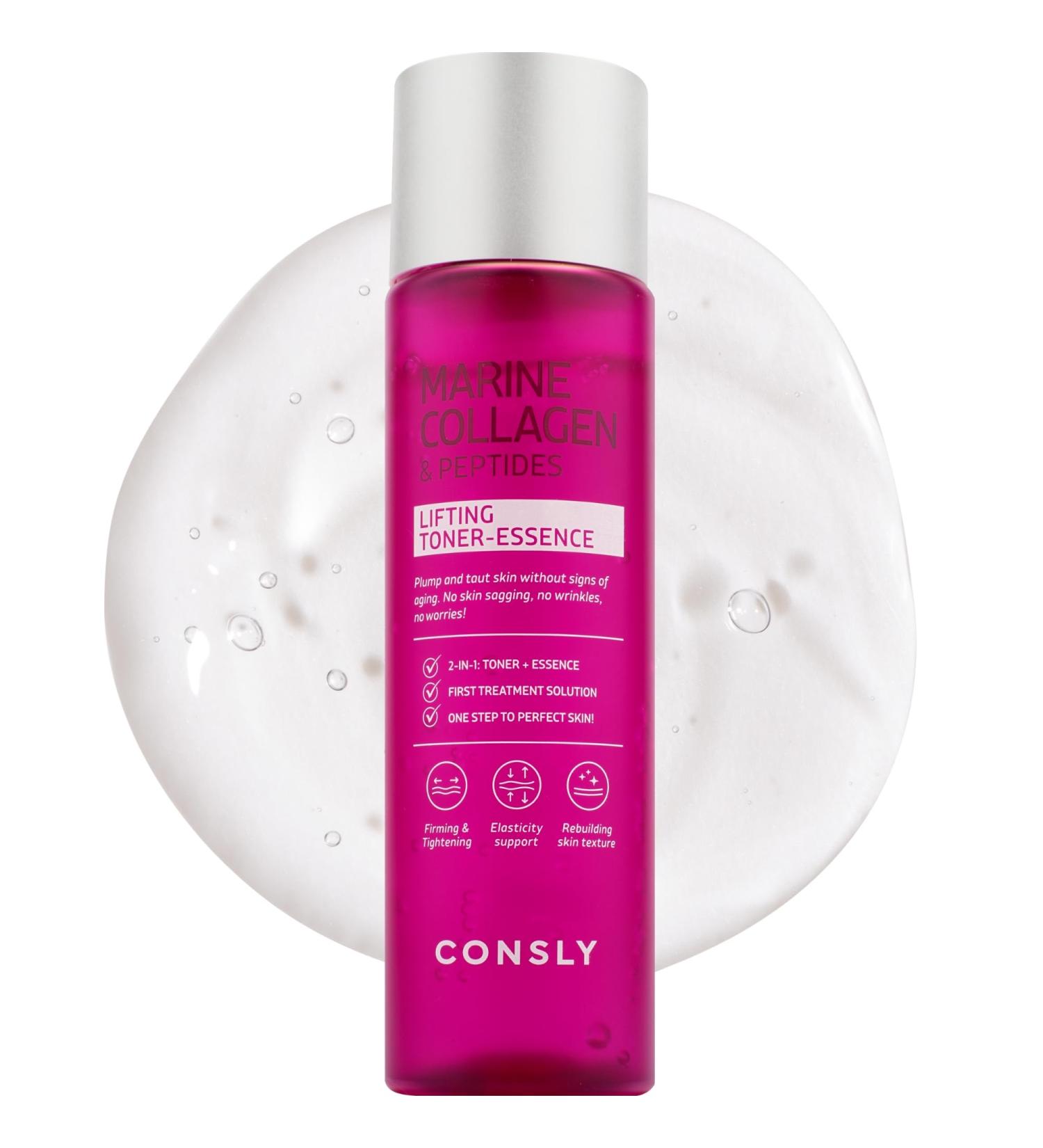 CONSLY Marine Collagen Toner-Essence | 2-in-1 Hydrating & Revitalizing Face Toner + Essence | Lightweight Moisture & Skin Comfort | Korean Skincare for All Skin Types | 200ml / 6.76 fl oz - Buy Online on GoSupps.com