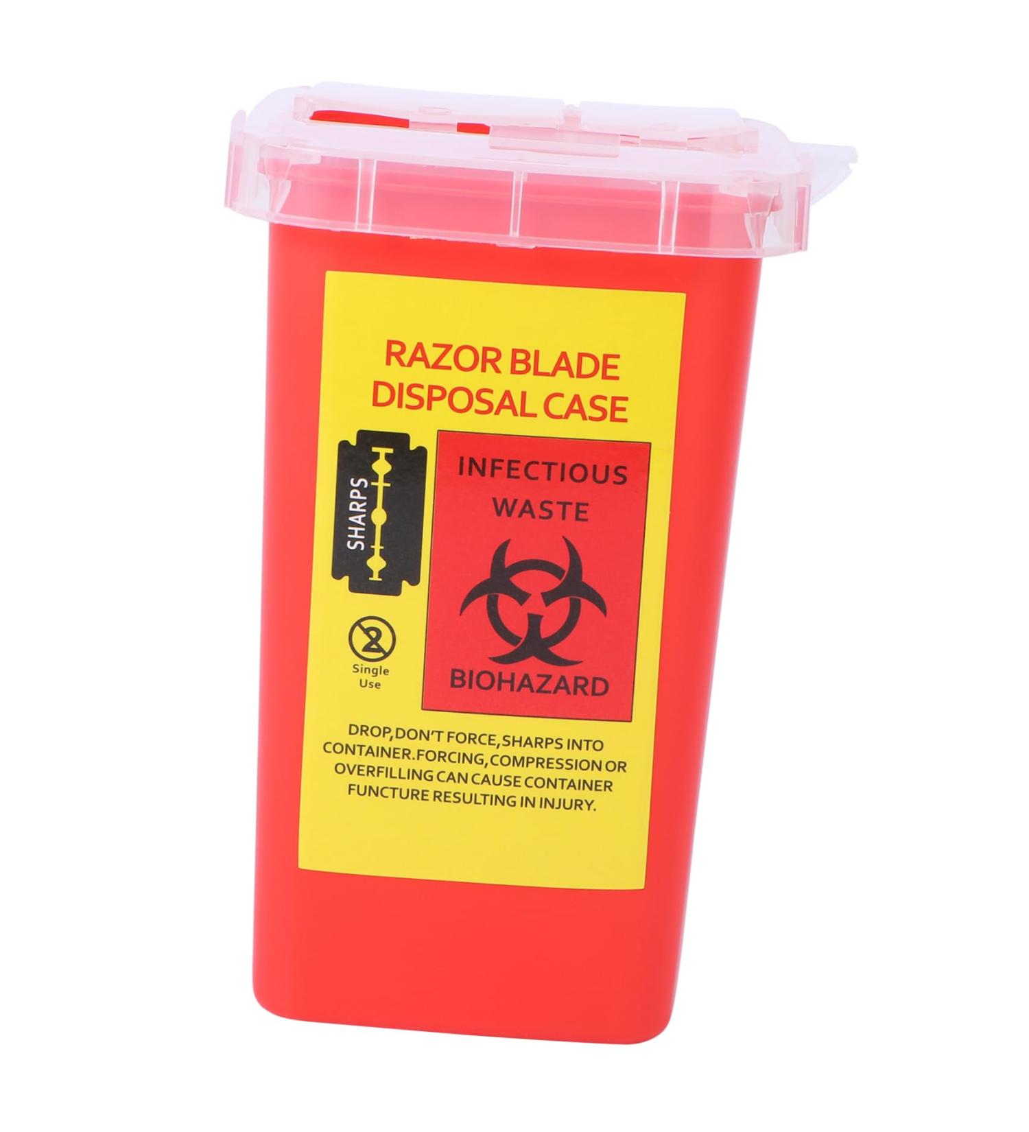 Frcolor Razor Blade Disposal Container - Portable Sharp Waste Box for Safe Blade Disposal (15.4x9.5cm) - Buy Internationally - Buy Online on GoSupps.com