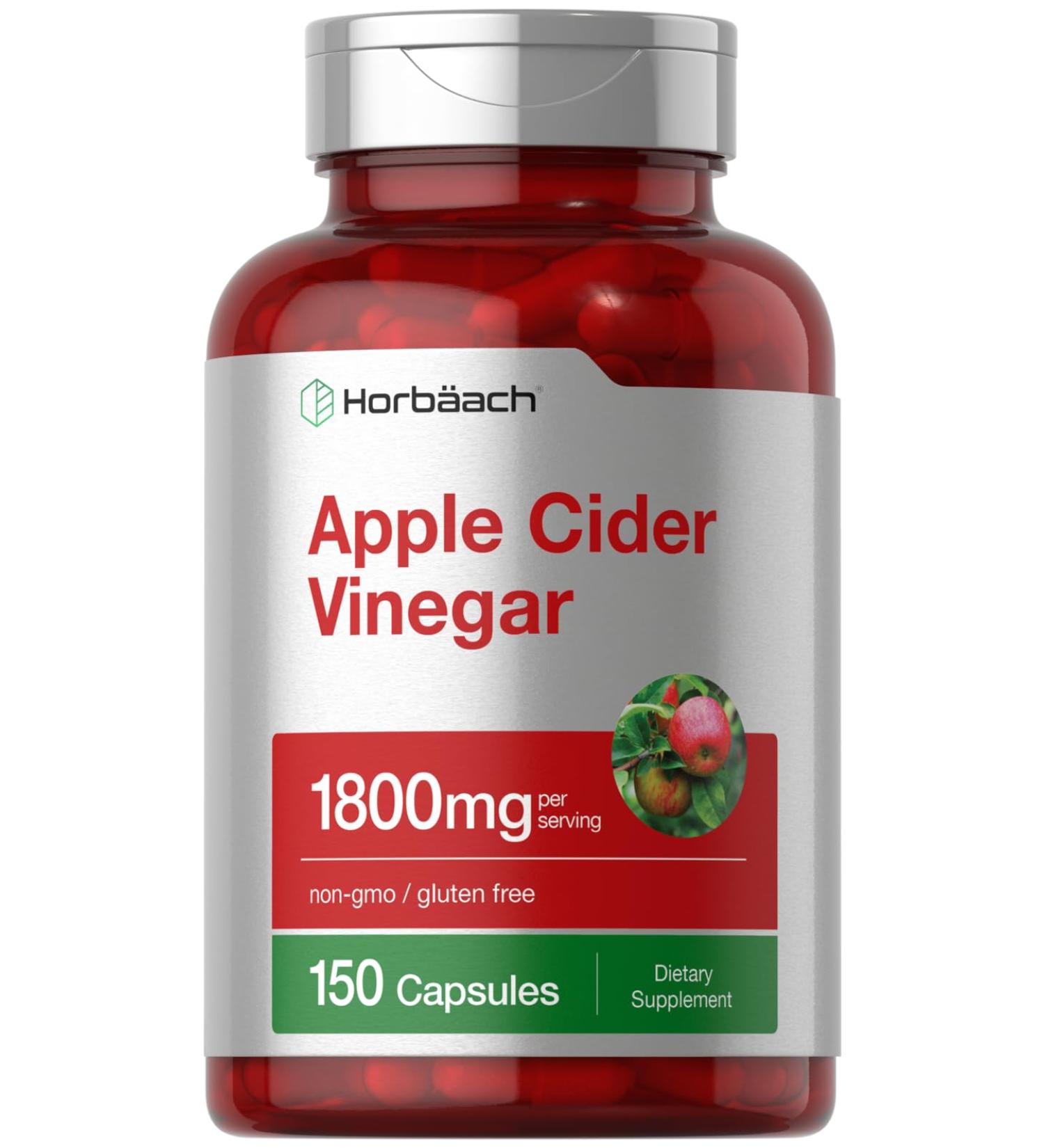 Horb ach Apple Cider Vinegar Capsules 1800mg | 150 Non-GMO Gluten Free Pills | Best Supplement for Health & Wellness - Buy Online on GoSupps.com