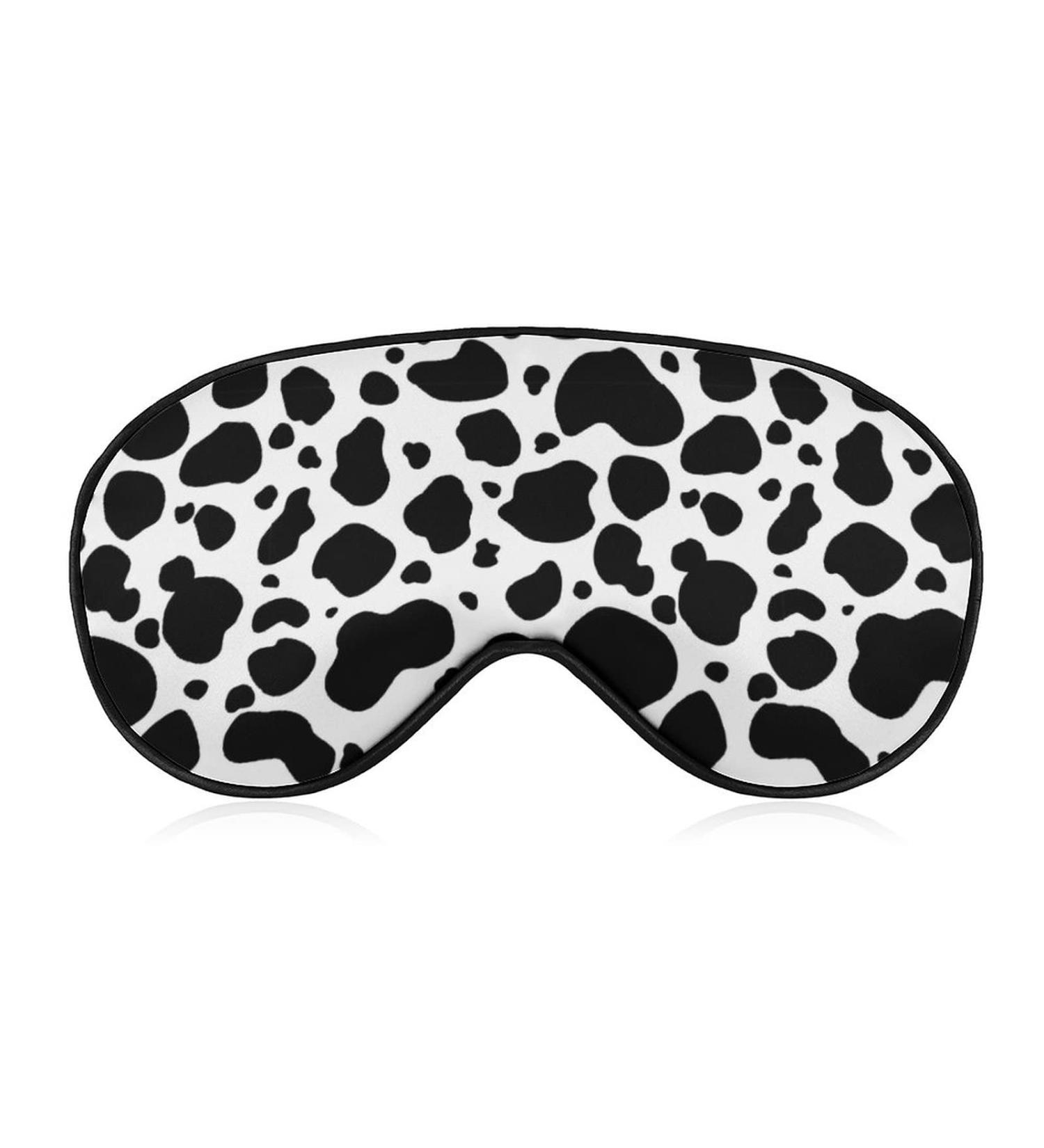 Black and White Cows Sleep Mask for Women | Adjustable Eye Shades with Elastic Strap - Perfect for Comfortable Sleep - Buy Online on GoSupps.com