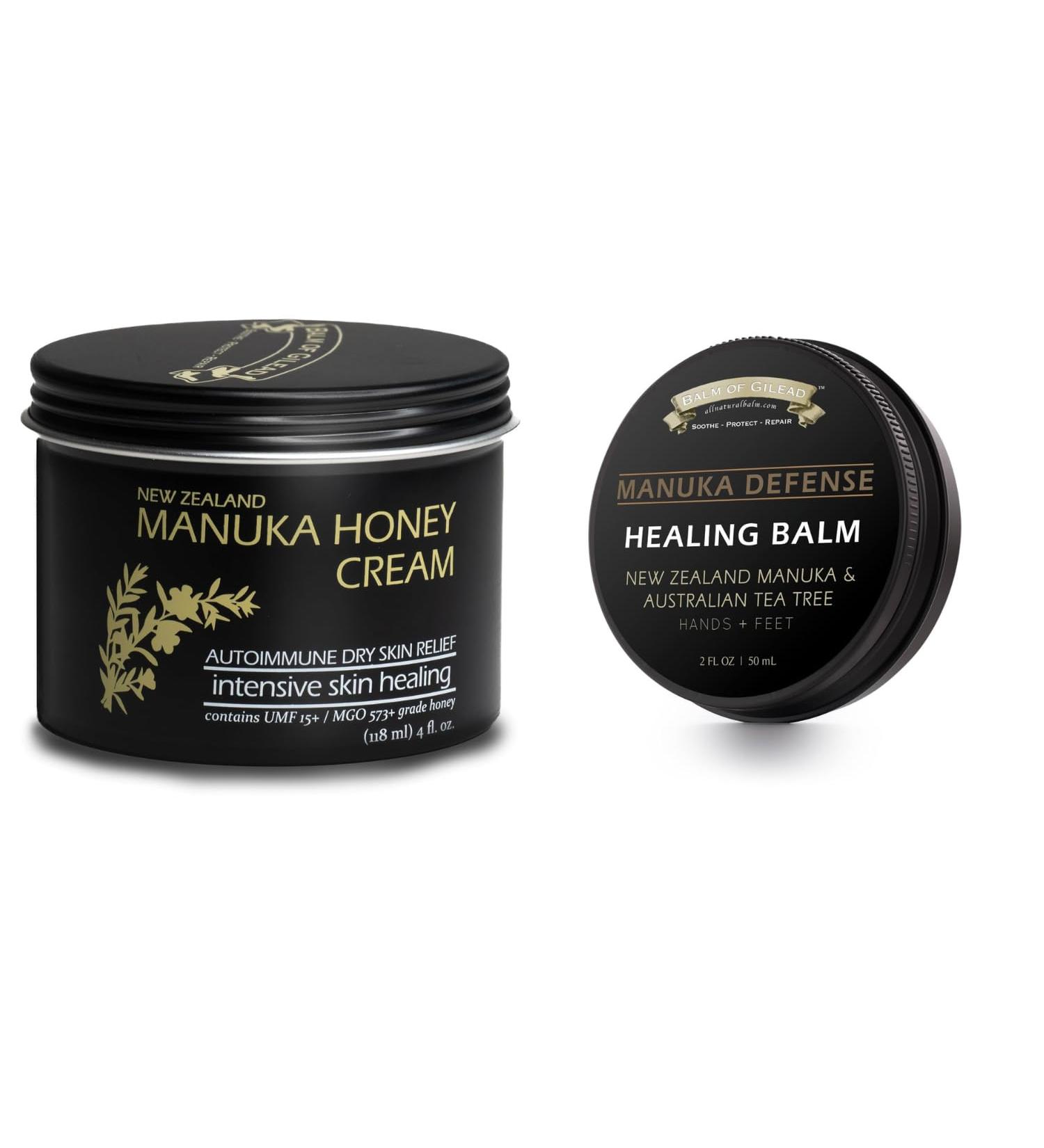 BALM OF GILEAD Manuka Eczema Honey Cream - Tea Tree Balm -Moisturizer for Sensitive Skin Eczema Psoriasis Dermatitis - Softens Skin Irritations Balm for Eczema Rashes Dry Skin - Buy Online on GoSupps.com