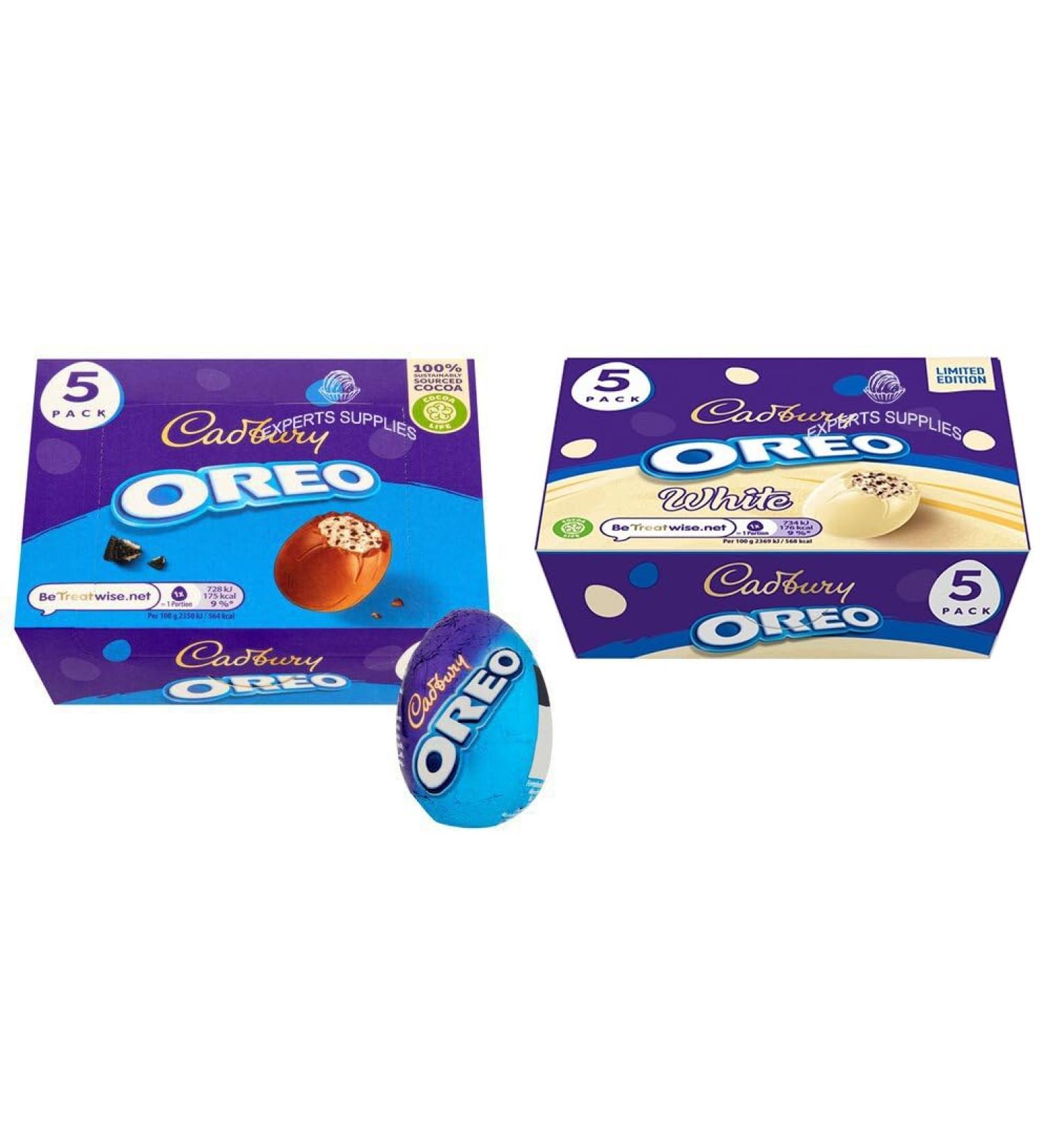 2x Cadbury Oreo & White Oreo Chocolate Eggs 5 Pack Each Easter Chocolate Egg Bundle Treat For Women Man and Kids By Experts Supplies - Buy Online on GoSupps.com