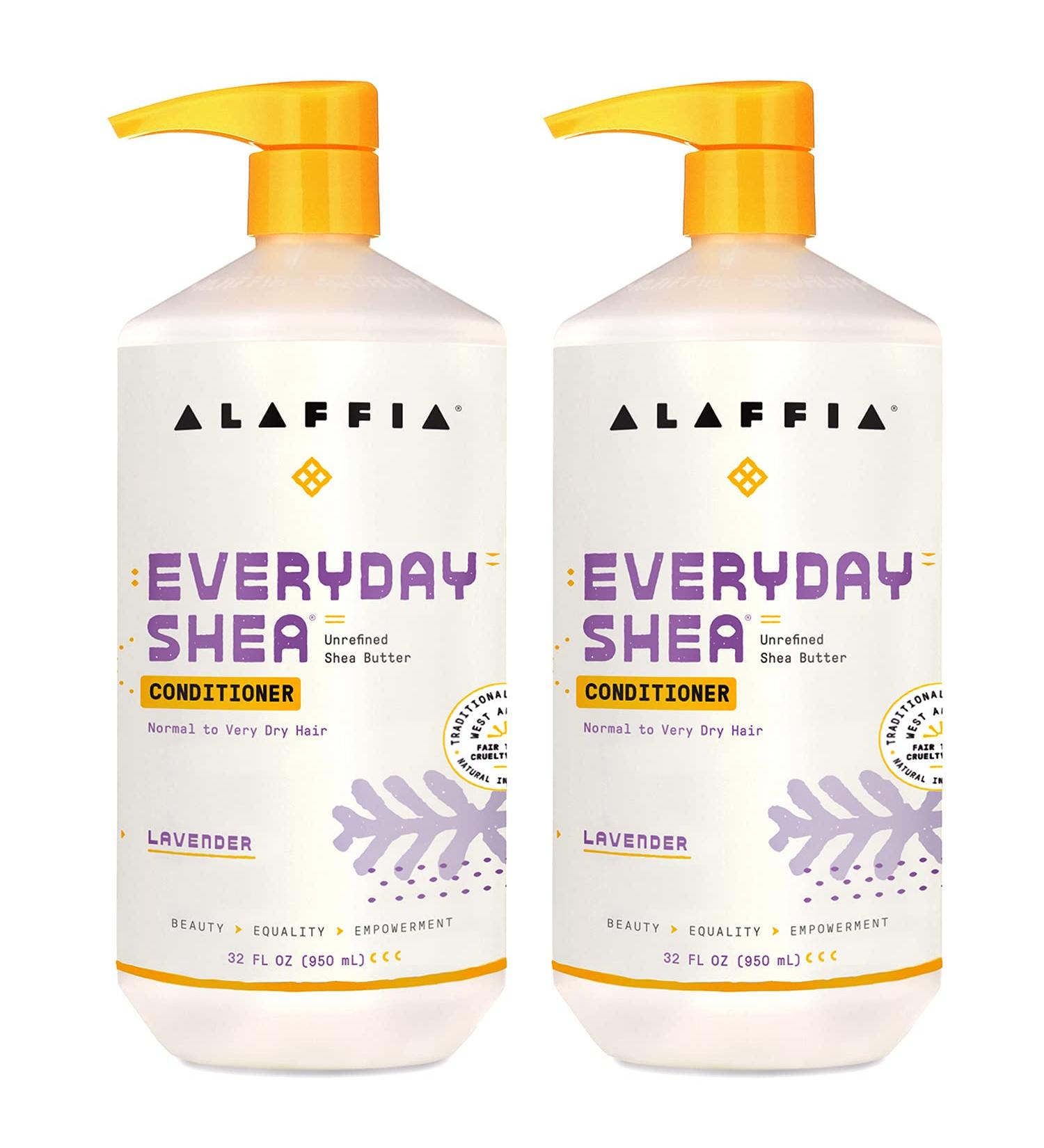 Alaffia EveryDay Shea Conditioner 2 Pack - Moisturizing, Restorative, and Protective Formula with Fair Trade Shea Butter - Cruelty Free, Paraben-Free, Vegan - Lavender Scented - 32 Fl Oz x 2 - Buy Online on GoSupps.com