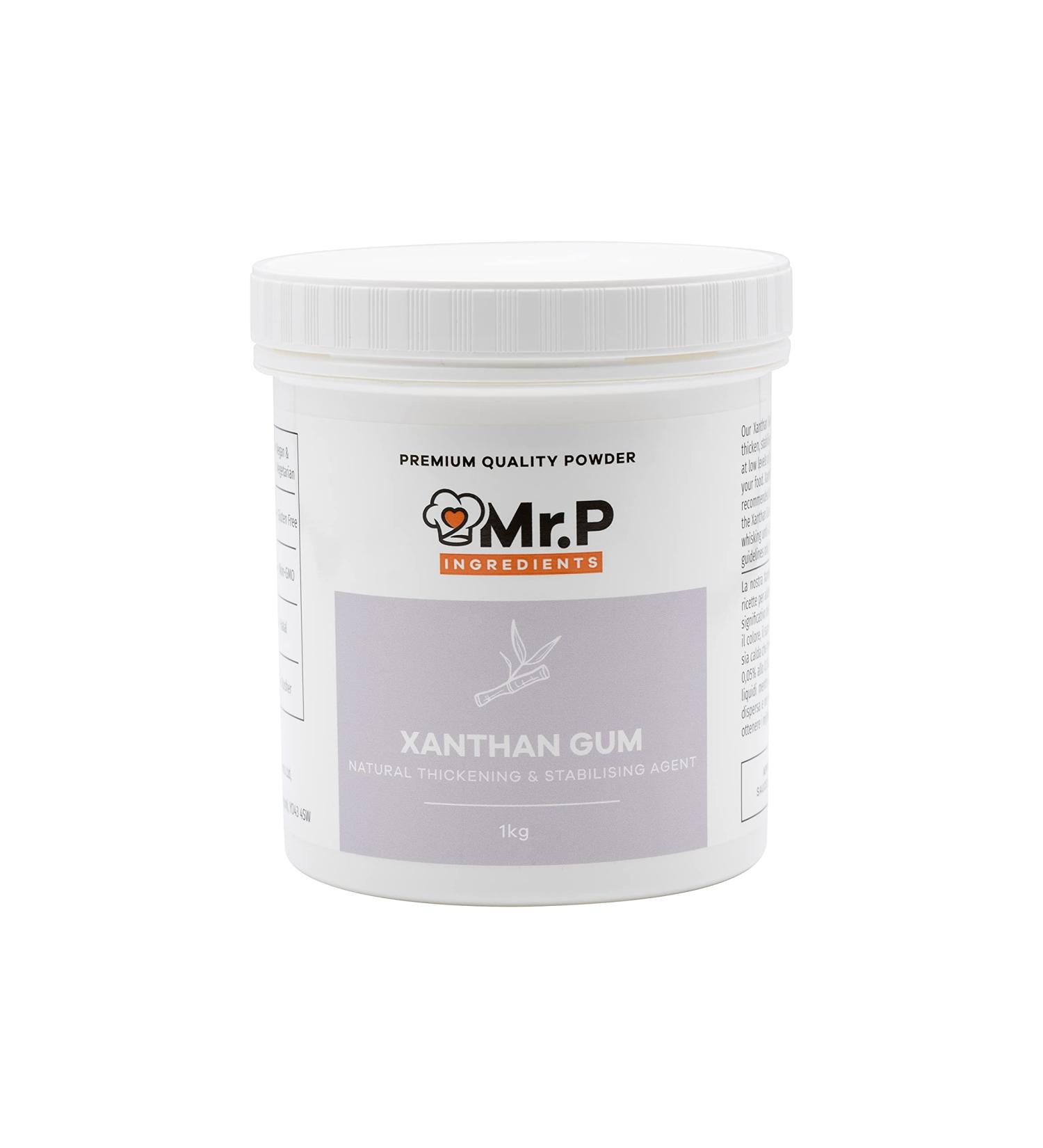 Mr.P Xanthan Gum 1 Kg Powder - Thickener & Stabilizer for Soups, Sauces, Baking, Ice Cream - Gluten-Free, Vegan, Halal, Kosher - Non-GMO - 1 kg Pack - Buy Online on GoSupps.com