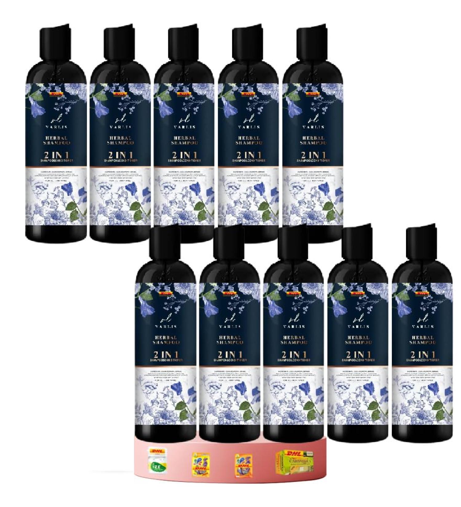Varlis Herbal Shampoo Conditioner 2-in-1 with Butterfly Pea & Ginger - Nourish & Smooth Hair 13.52 Fl. Oz. Set | Free Beauty Gifts at Beautygoodshop - Buy Online on GoSupps.com