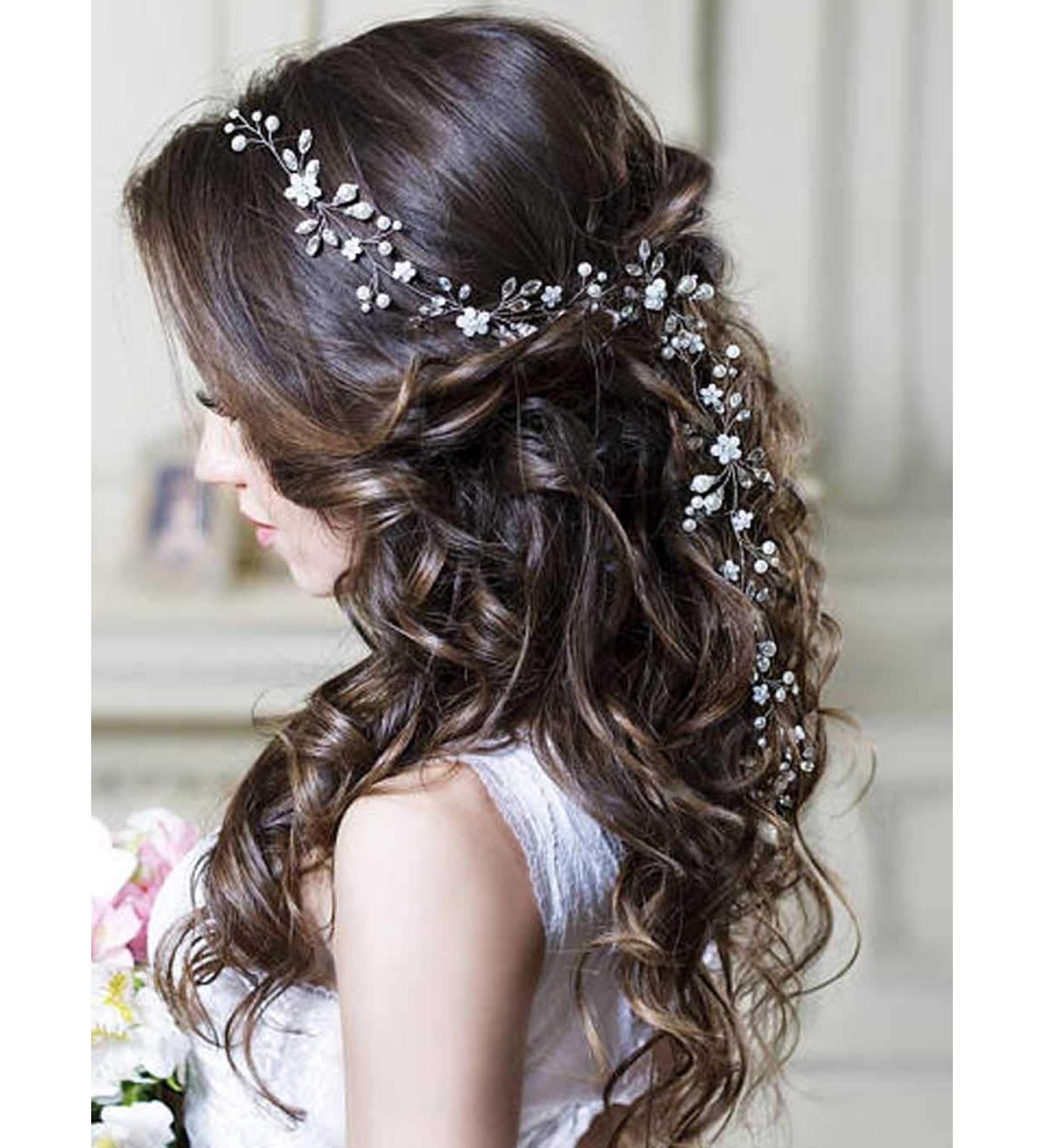 Unicra Wedding Crystal Flower Hair Vine Headpiece - Rose Gold Bridal Headbands for Brides - Buy Online on GoSupps.com