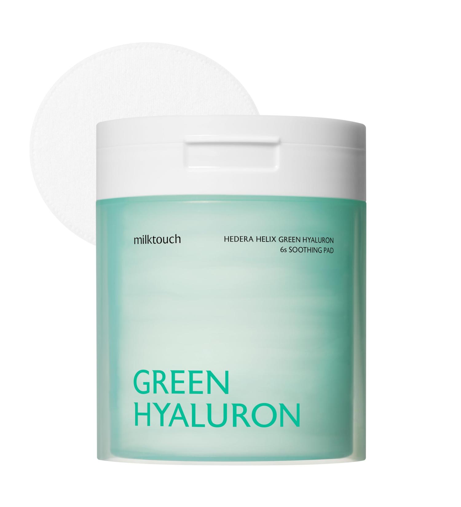 milktouch Green Hyaluron Toner Pads - Hydrating & Soothing Facial Pads w/Hyaluronic Acid & Centella Asiatica for Sensitive Skin Pore Care Daily Use Calming Moisturizing Korean Skincare 60pcs - Buy Online on GoSupps.com