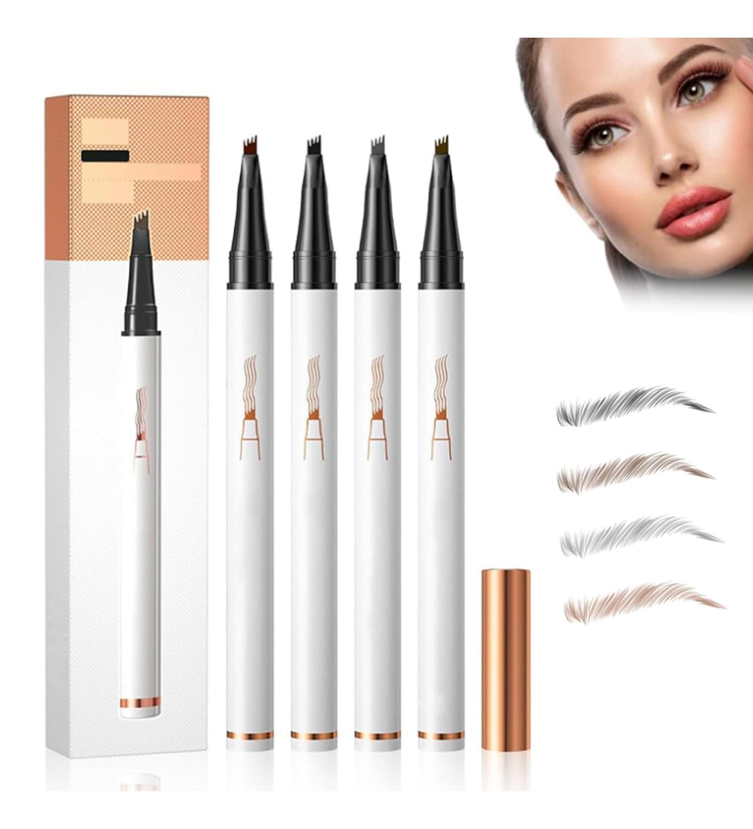 2024 New Eyebrow Pencil with 4 Fork Tip 2/4 Pcs 3D Microblading Eyebrow Pencil Natural Makeup Fine Stroke Magic Eyebrow Pencil Eye Brown Makeup Long-Lasting Waterproof Eyebrow Pencil (4 Color) - Buy Online on GoSupps.com