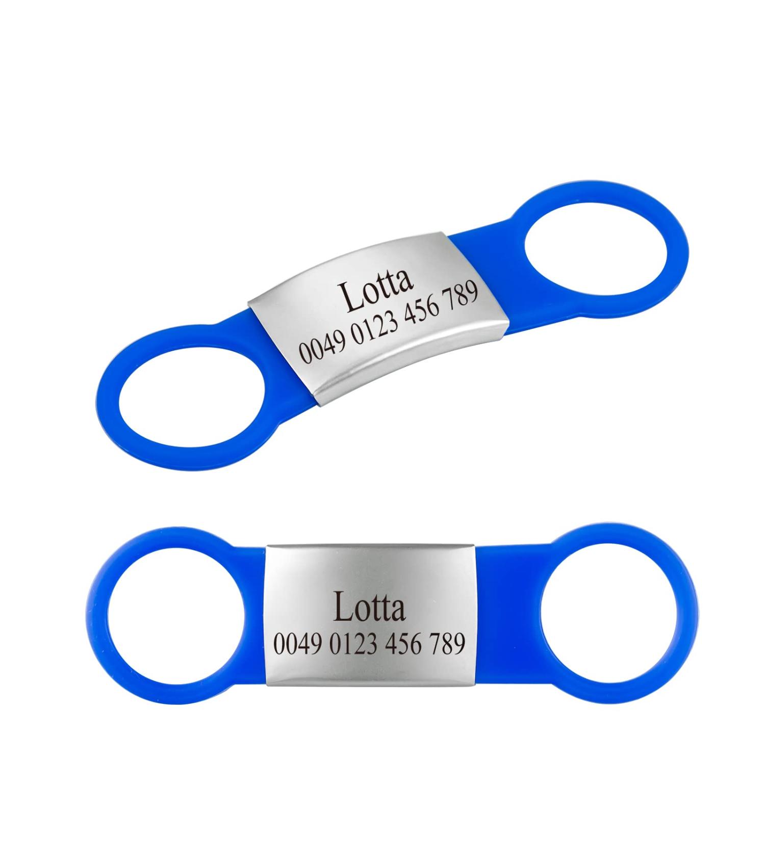 2 Pack Personalized Silicone Dog ID Tags - Engraved Pet ID Tags for Dogs & Cats - Customizable Blue - Durable & Lightweight - Buy Online on GoSupps.com