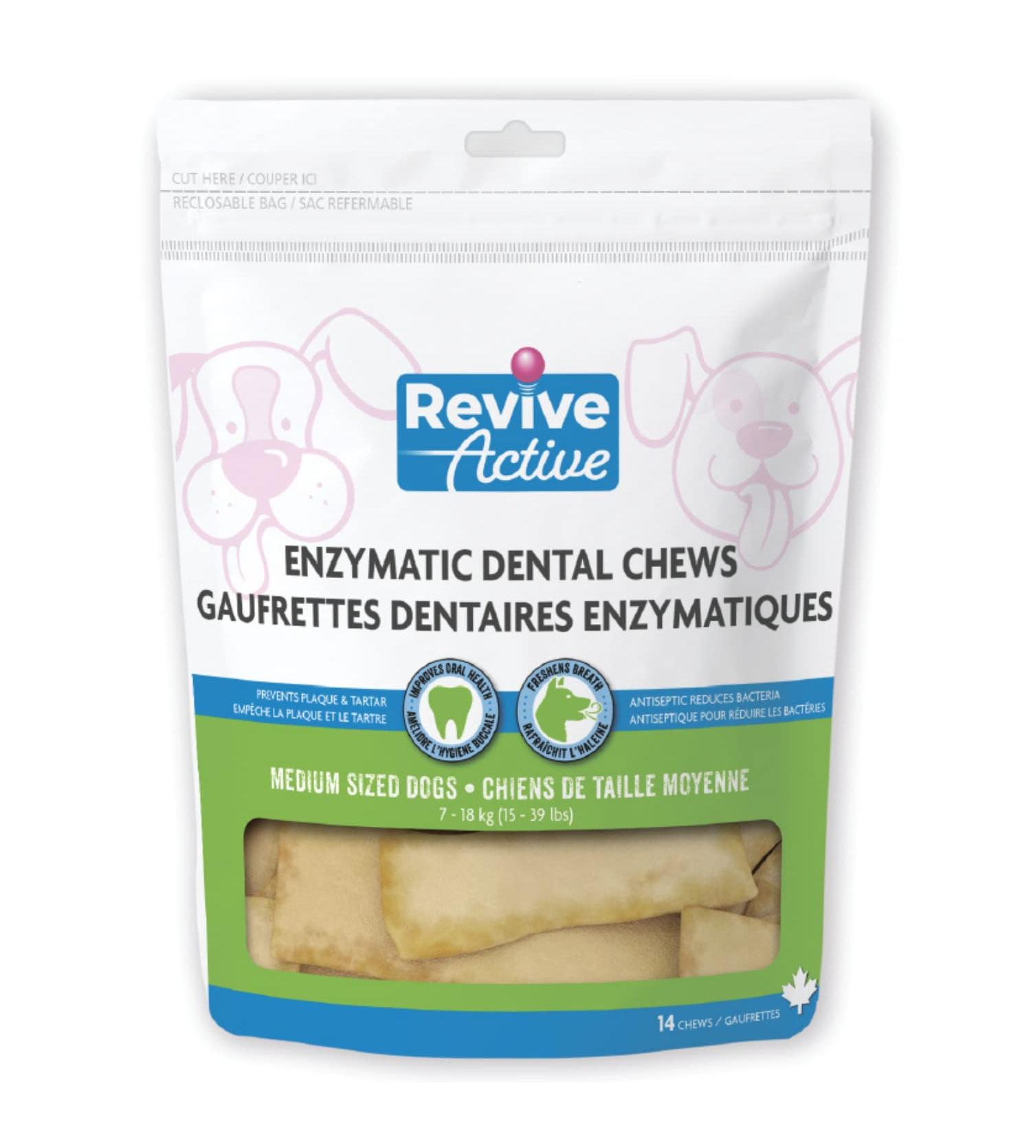 Revive Active - Enzymatic Dental Wafers for Small-Medium Dogs 14ct Prevents Plaque and Tartar Antiseptic Reduces Bacteria Improves Hygiene Oral of your Dog. 1 count (Pack of 14) - Buy Online on GoSupps.com
