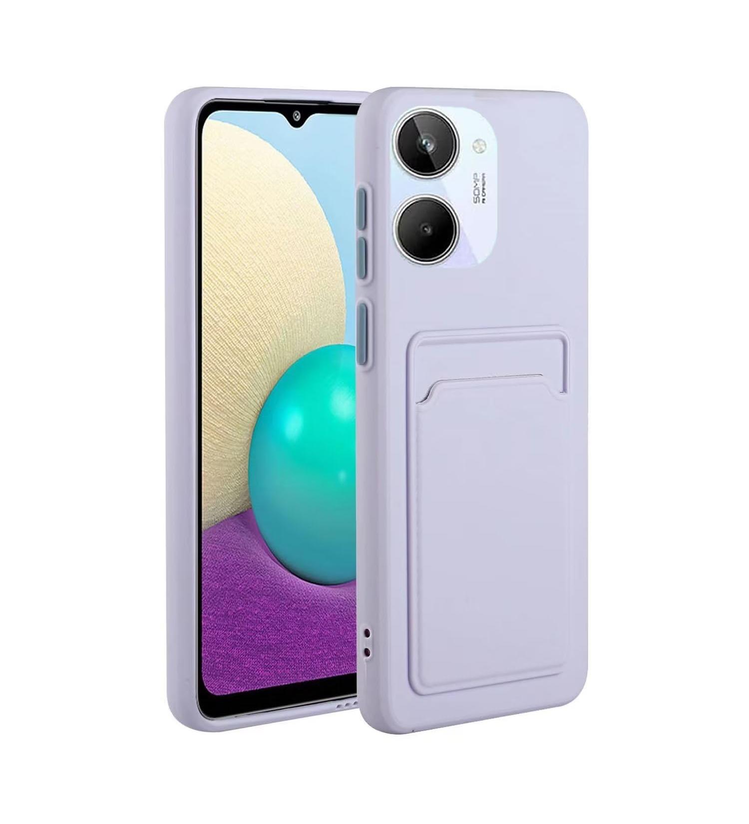 Tivenfezk Nadoli Silicone Case for Oppo Realme 10 4G - Ultra Thin Shockproof Wallet TPU Cover with Credit Card Holder - Purple - Buy Online on GoSupps.com