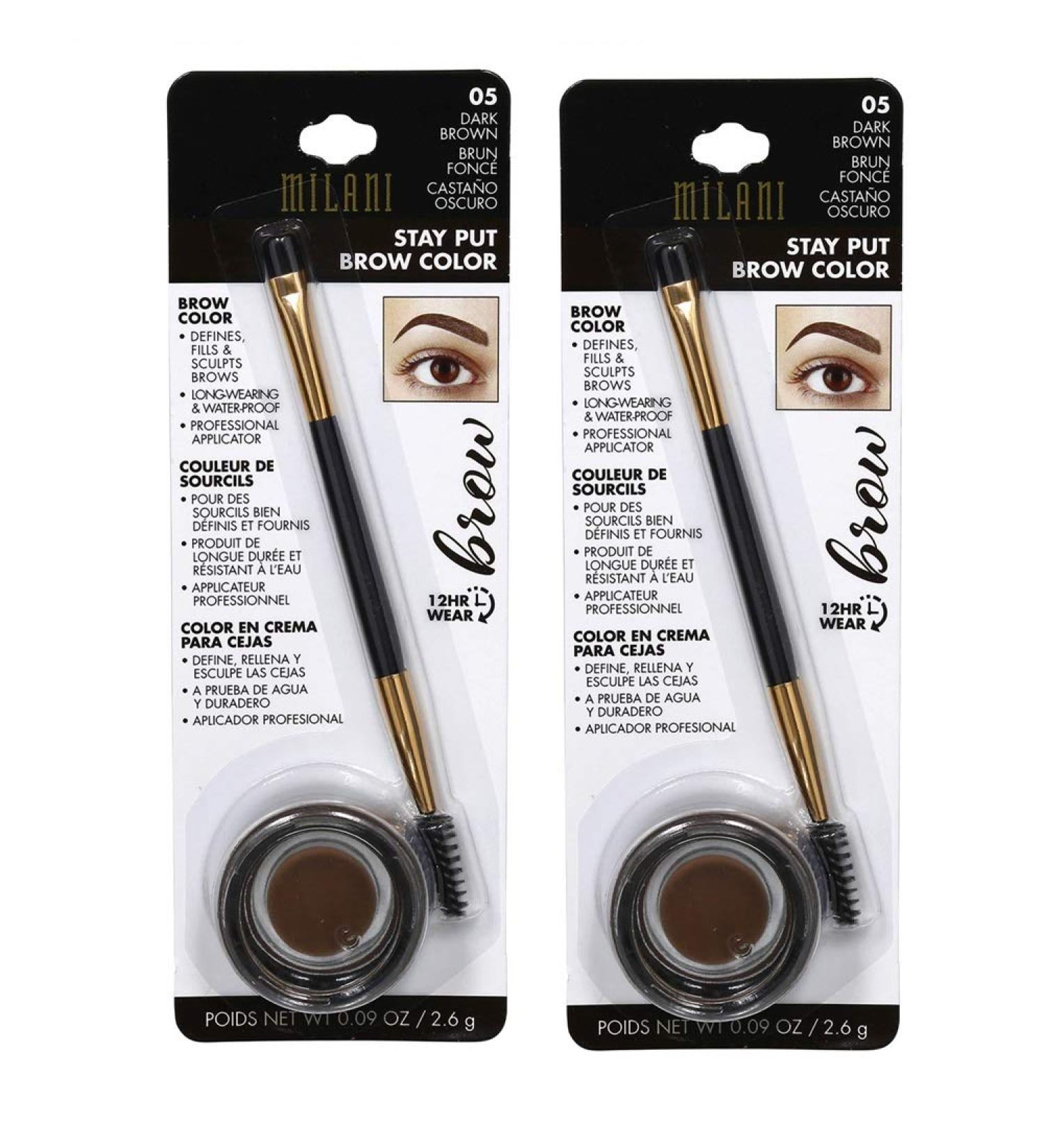 Pack of 2 Milani Stay Put Brow Color Dark Brown (05)