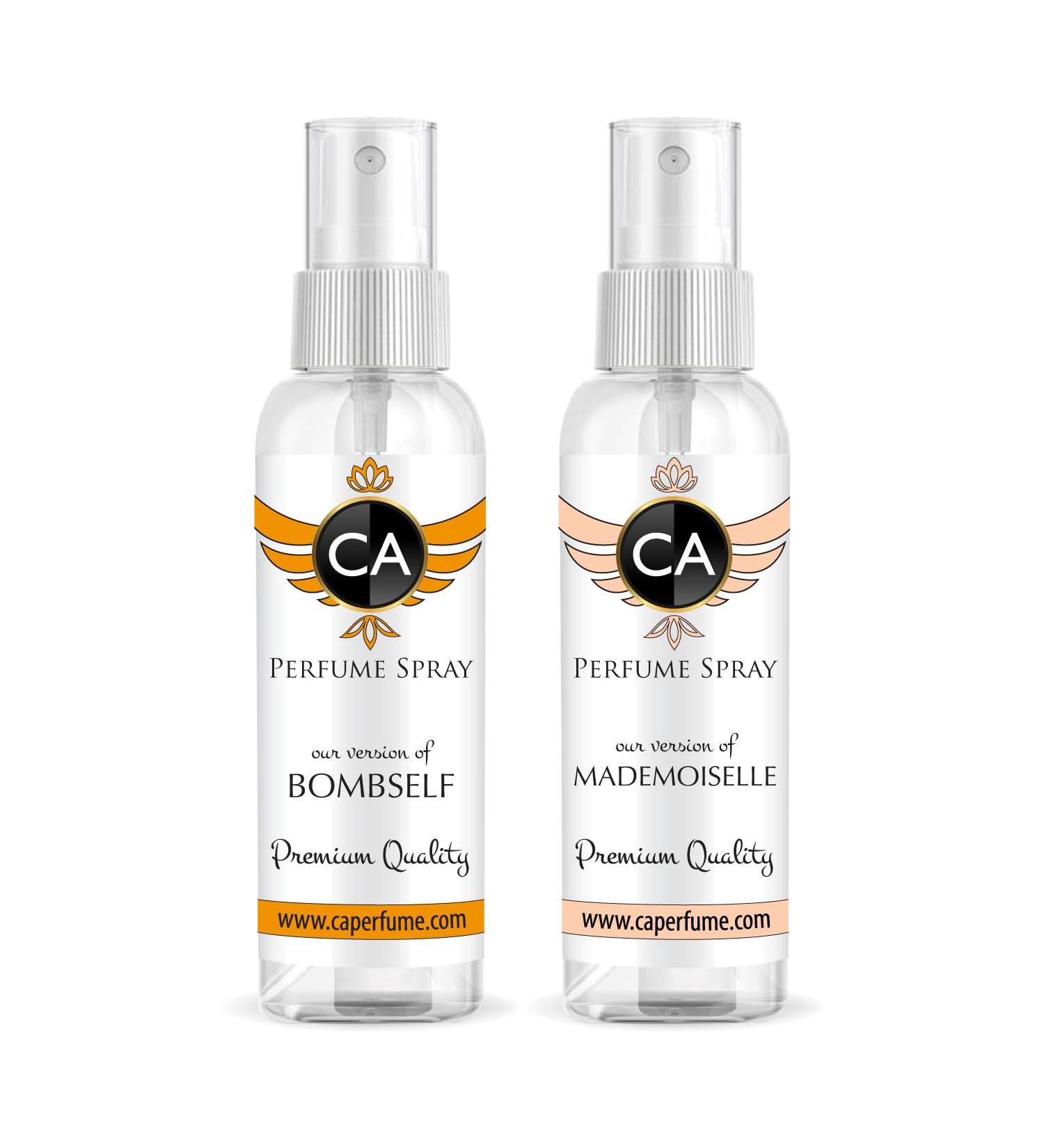 CA Perfume Impression of (Bombself + Mademoiselle) Travel Size Sample Fragrance Refillable Atomizer Long Lasting Eau de Parfum (Cologne) Sprayer / 2 Fl Oz/ 60 ml Bombshell + Coco Mademoiselle Impression - Buy Online on GoSupps.com