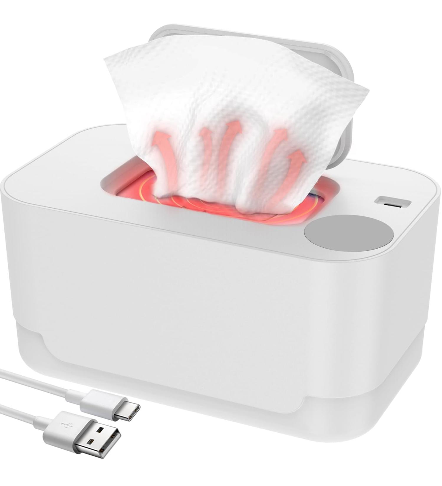 MABCIRY Baby Wipe Warmer USB Diaper Wipe Warmer Thermostat Temperature Baby Wipe Warmer Dispenser Portable Wet Wipes Heating Box Keep Wipes Warm and Moist for Baby Nursery(White) - Buy Online on GoSupps.com