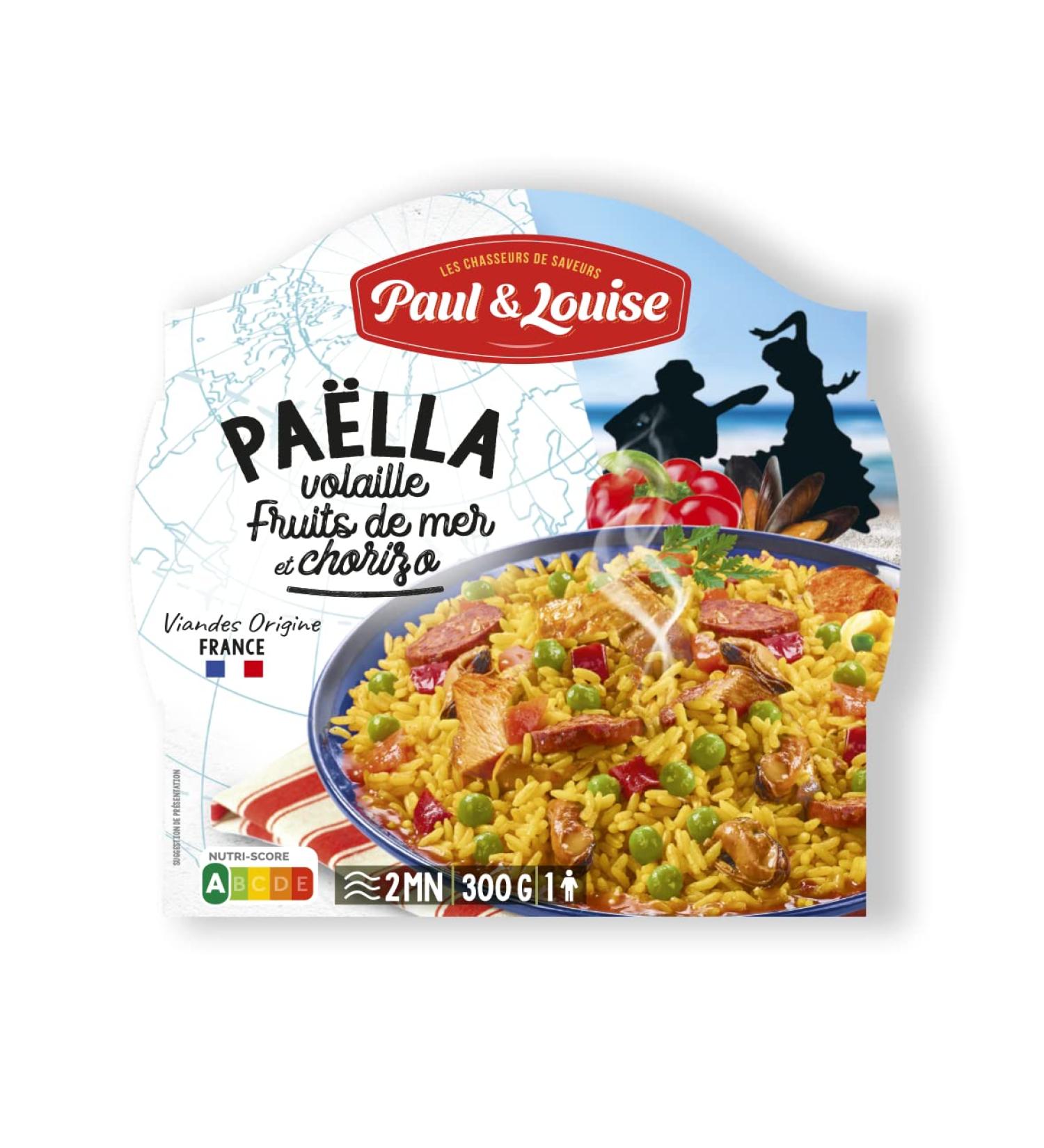 Paul & Louise Chicken and seafood paella 300g - Ready in 2 min- 100% Fish from sustainable fisheries MSC - Buy Online on GoSupps.com