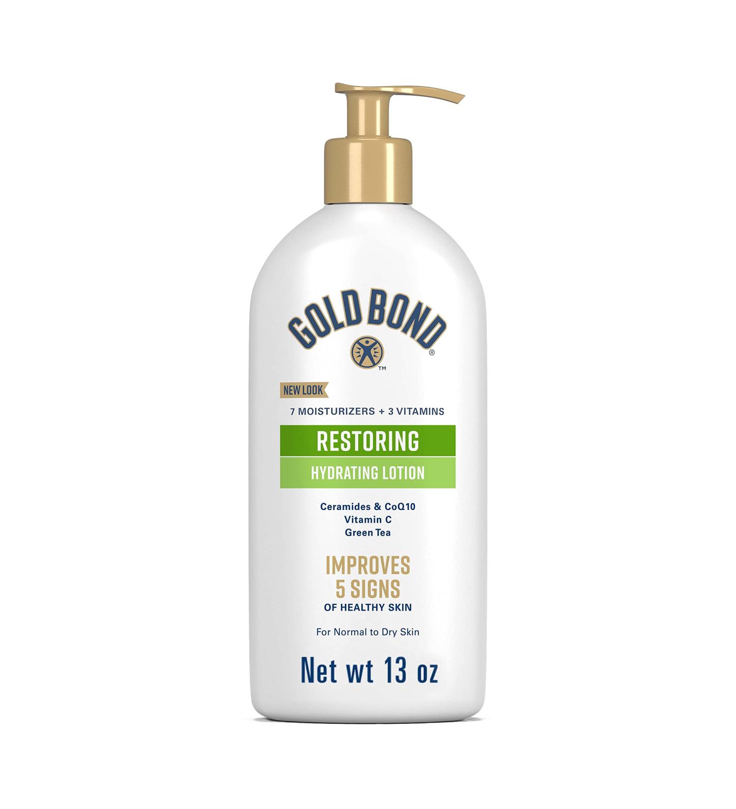 Gold Bond Restoring Skin Therapy Lotion 13 oz. with Green Tea & Vitamin C - Hydrating and Nourishing Formula - Buy Online on GoSupps.com