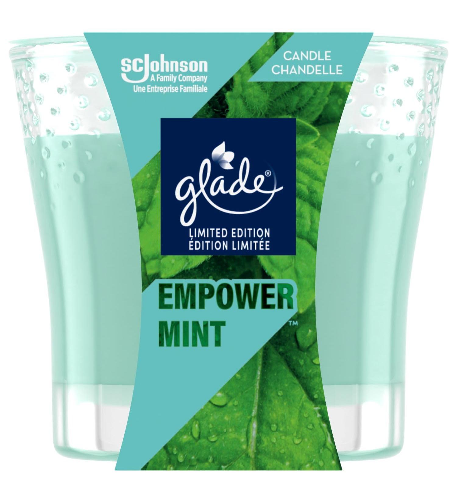 Glade Scented Candle Empower Mint Air Freshener Infused with Essential Oils 1-Wick Candle 1 Count - Buy Online on GoSupps.com