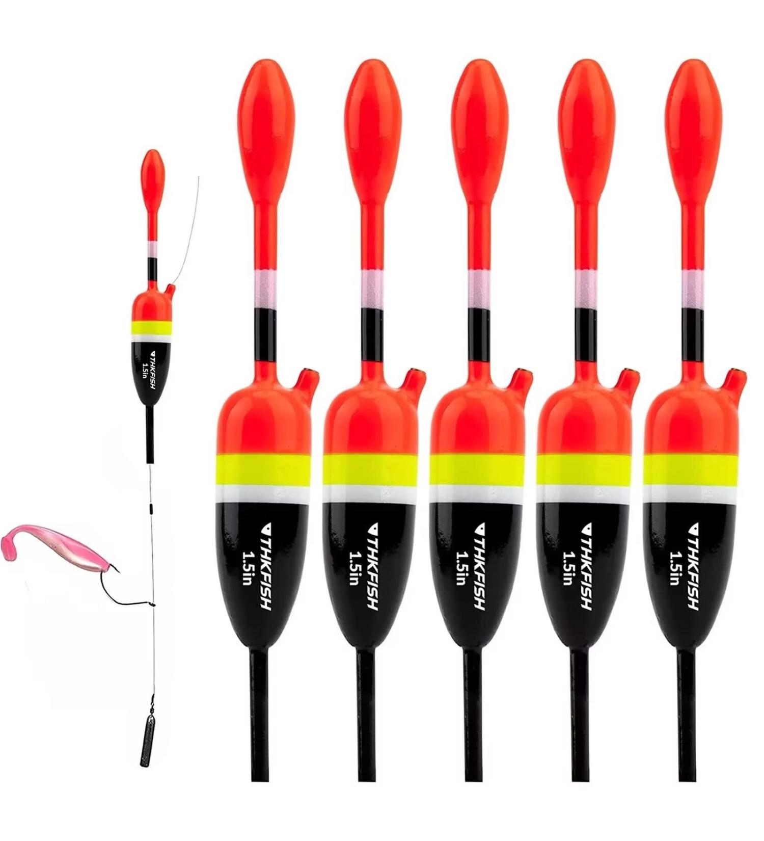 THKFISH Fishing Bobbers Set - Slip Bobbers for Crappie Fishing - Balsa Floats 5pcs (Various Sizes) - Buy Online on GoSupps.com