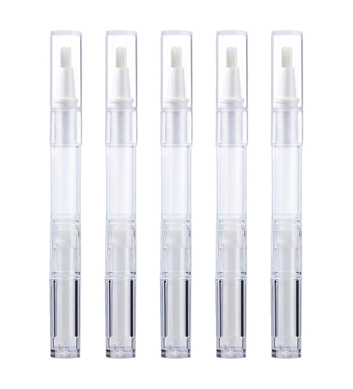 Abbey Cosmetic Applicator - Refillable Nail Oil Pens with Brushes | 5pcs Transparent Nail Polish Tubes - Buy Online on GoSupps.com