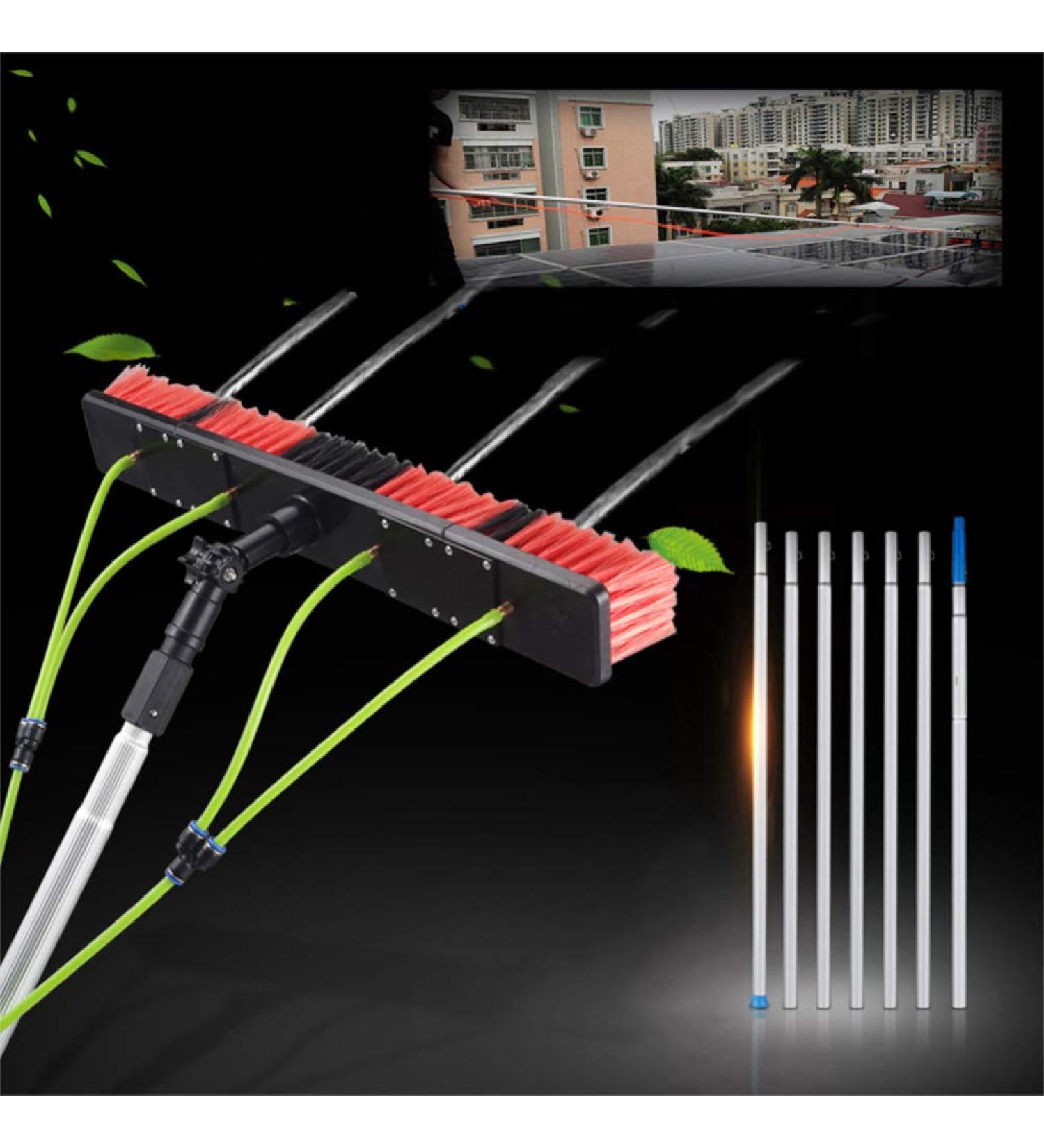 photovoltaic cleaner window cleaning pole 3-12m Window Cleaning Pole Photovoltaic Panel Cleaning Tool Extendable Cleaner for Trucks Windows Washing Multi-Purpose Water Spray Brush / 4m Ro 4m Rod 50cm brush head - Buy Online on GoSupps.com